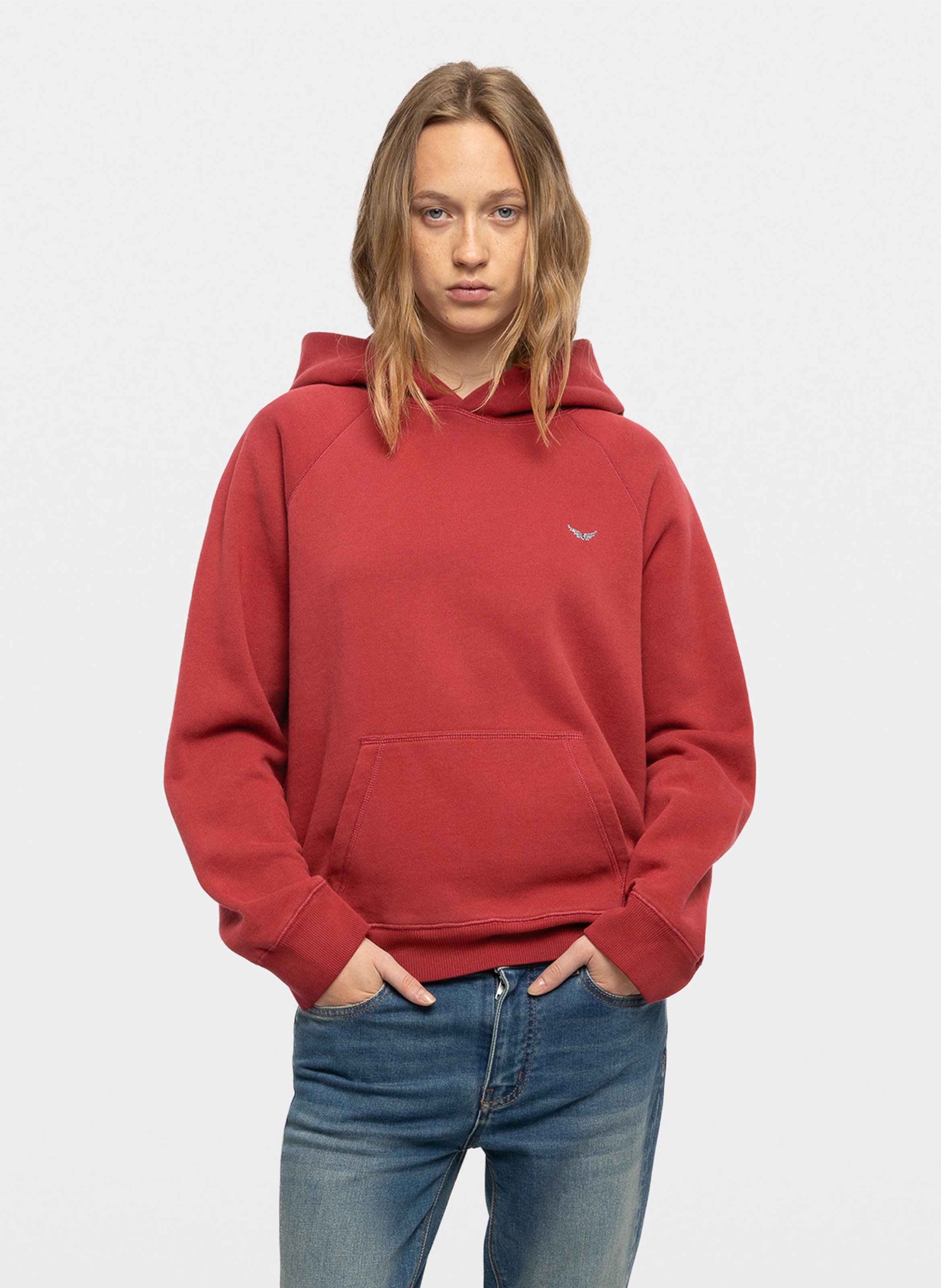 Sweat droit sérigraphié en coton mélangé ZADIG&VOLTAIRE Rouge