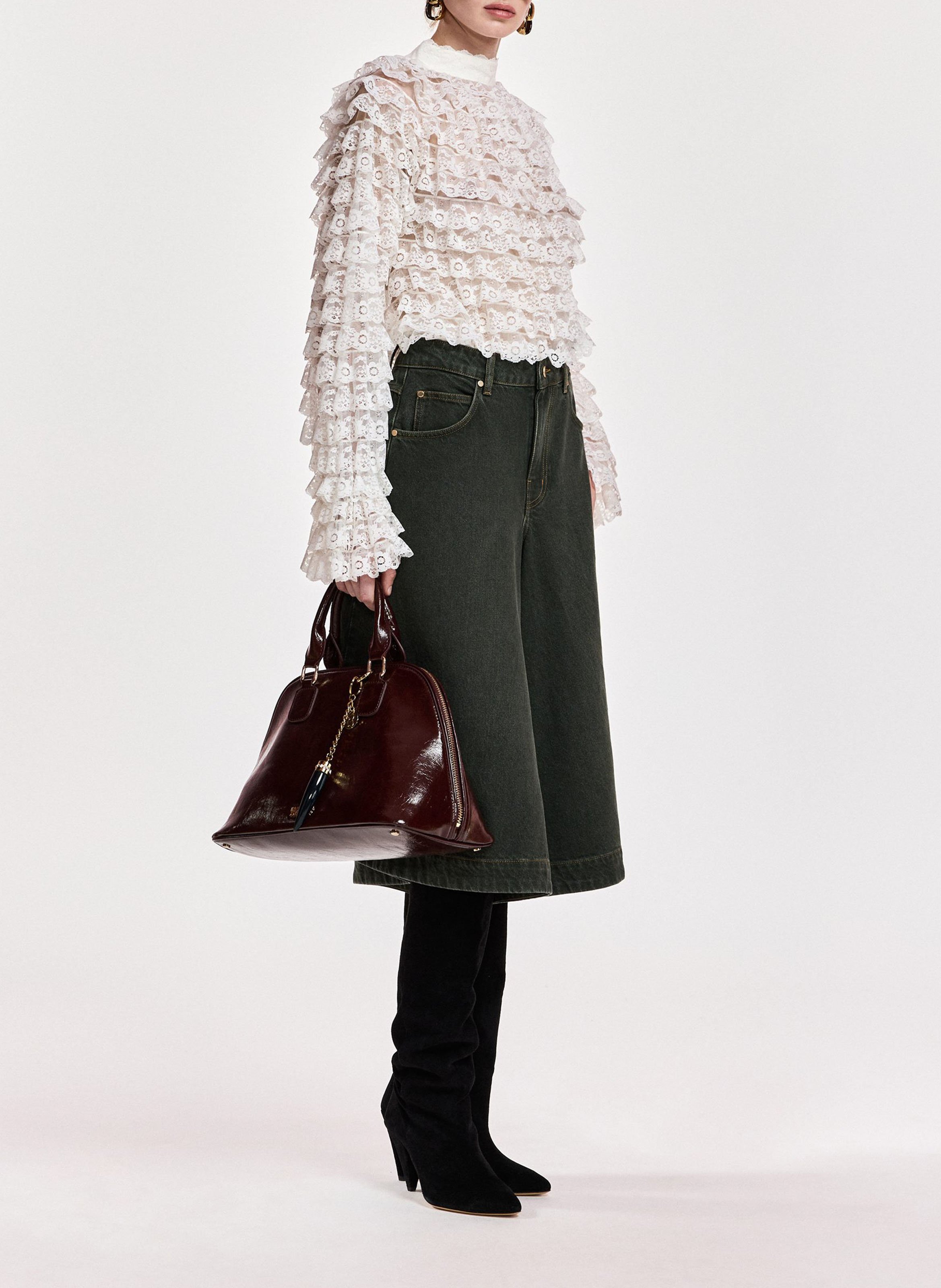 Wide organic cotton Bermuda shorts ESSENTIEL ANTWERP Grey