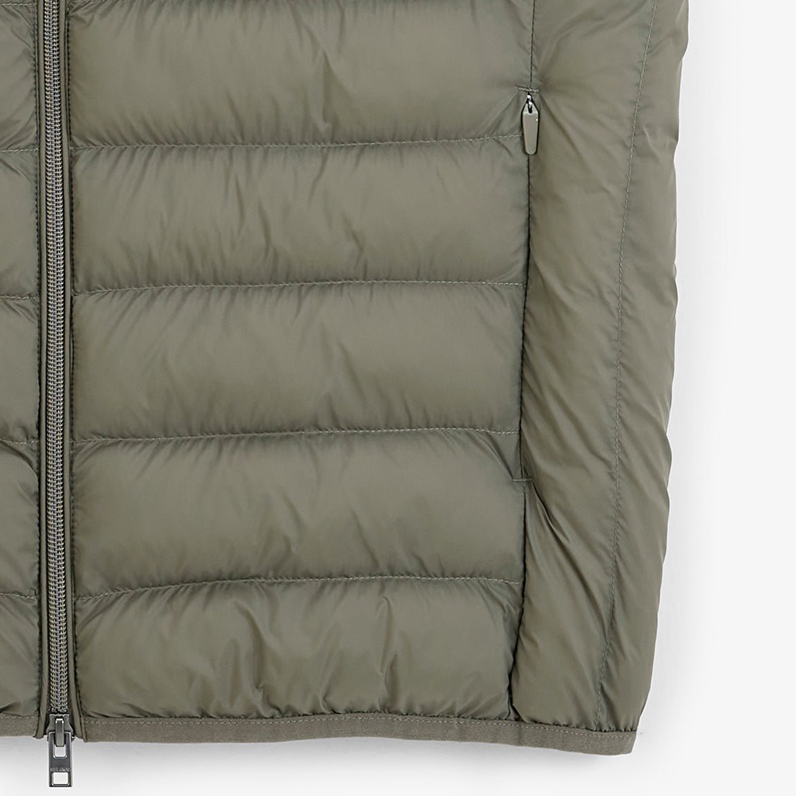 Sleeveless military green puffer jacket SERGE BLANCO Beige