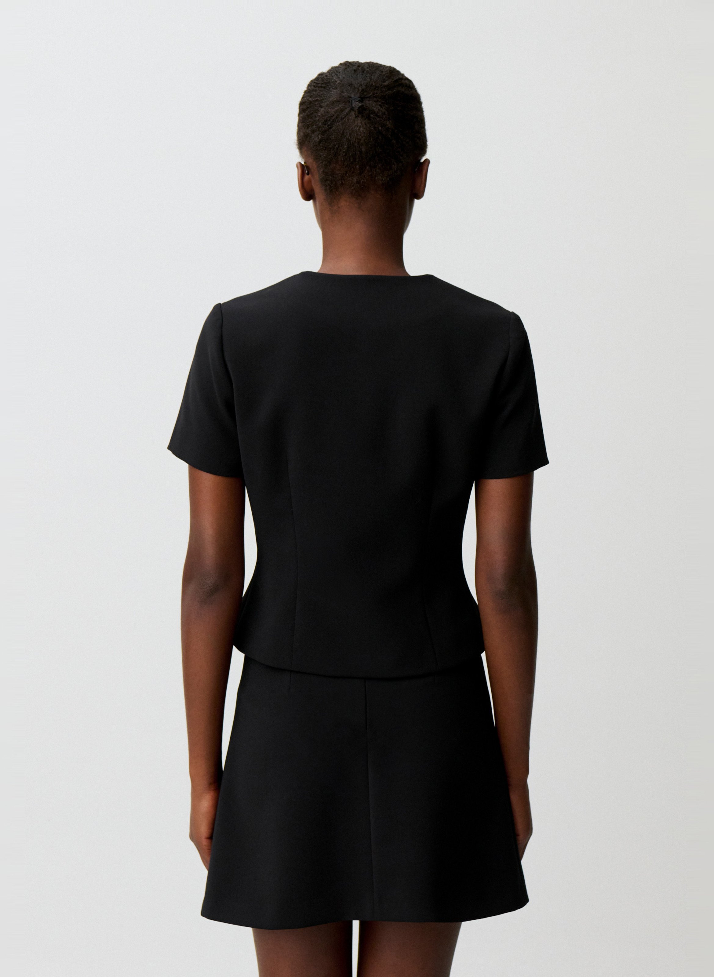 Getailleerde top met V-hals CLAUDIE PIERLOT Zwart