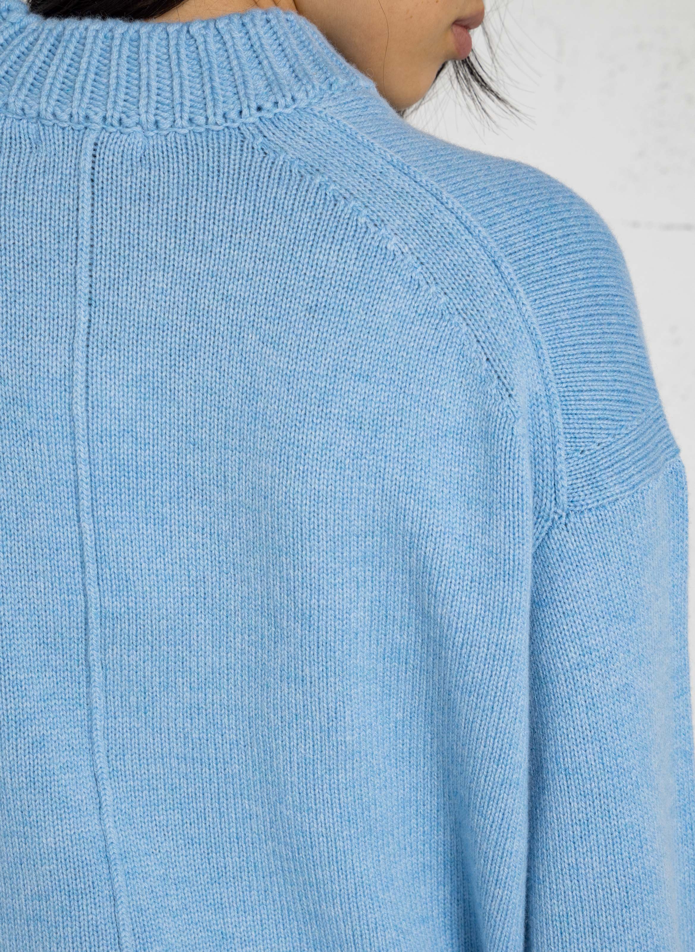 Pull oversize col V en laine  SOEUR Bleu