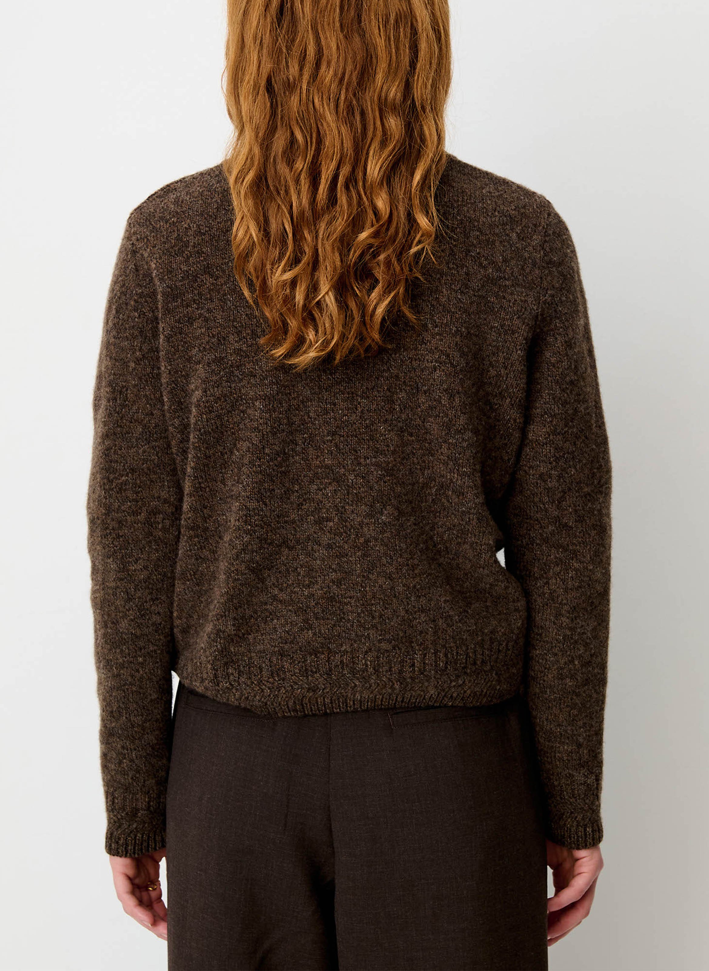 Straight round-neck merino wool sweater SESSUN Grey