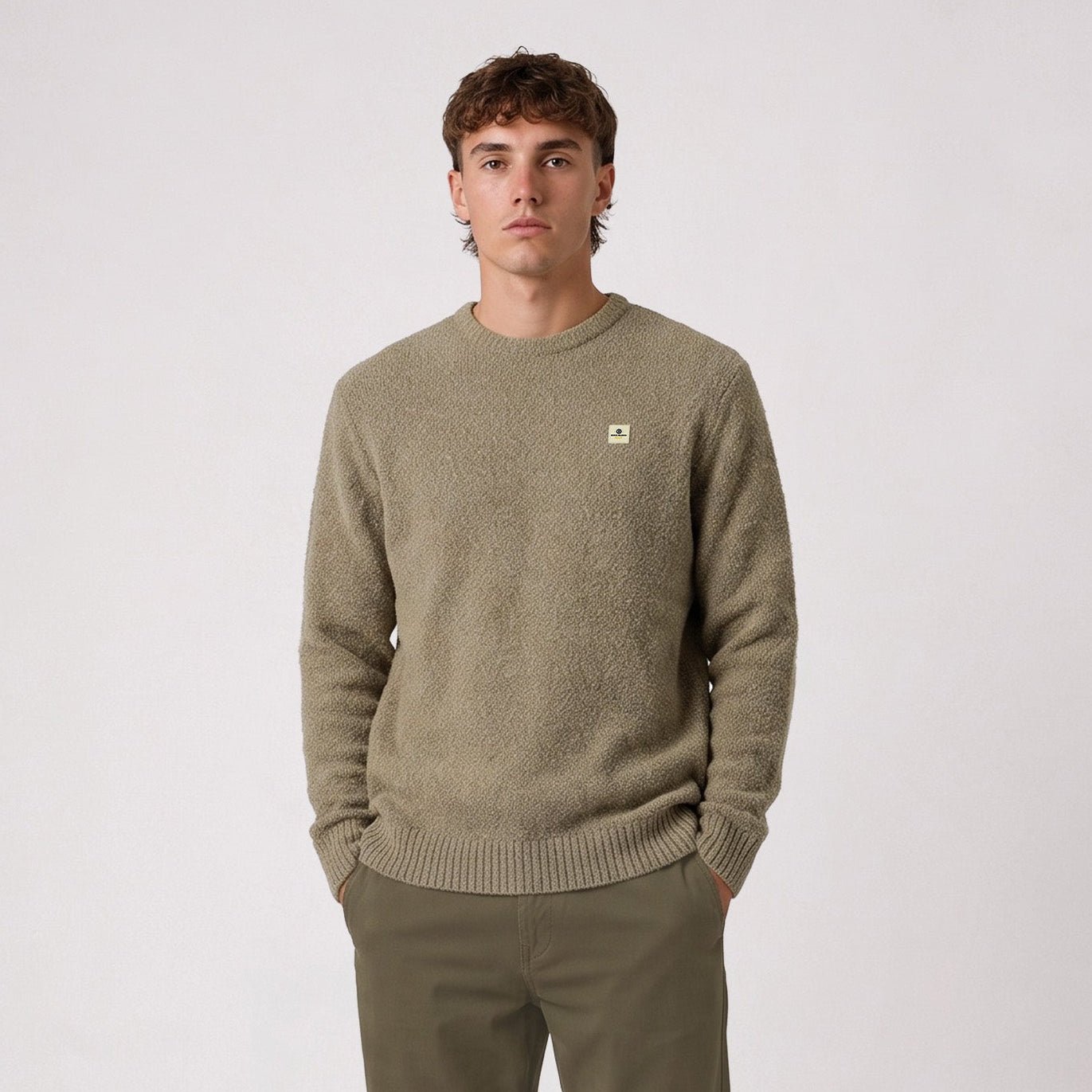 Murray beige bouclé-effect wool crew-neck jumper SBPLAY SERGE BLANCO Beige