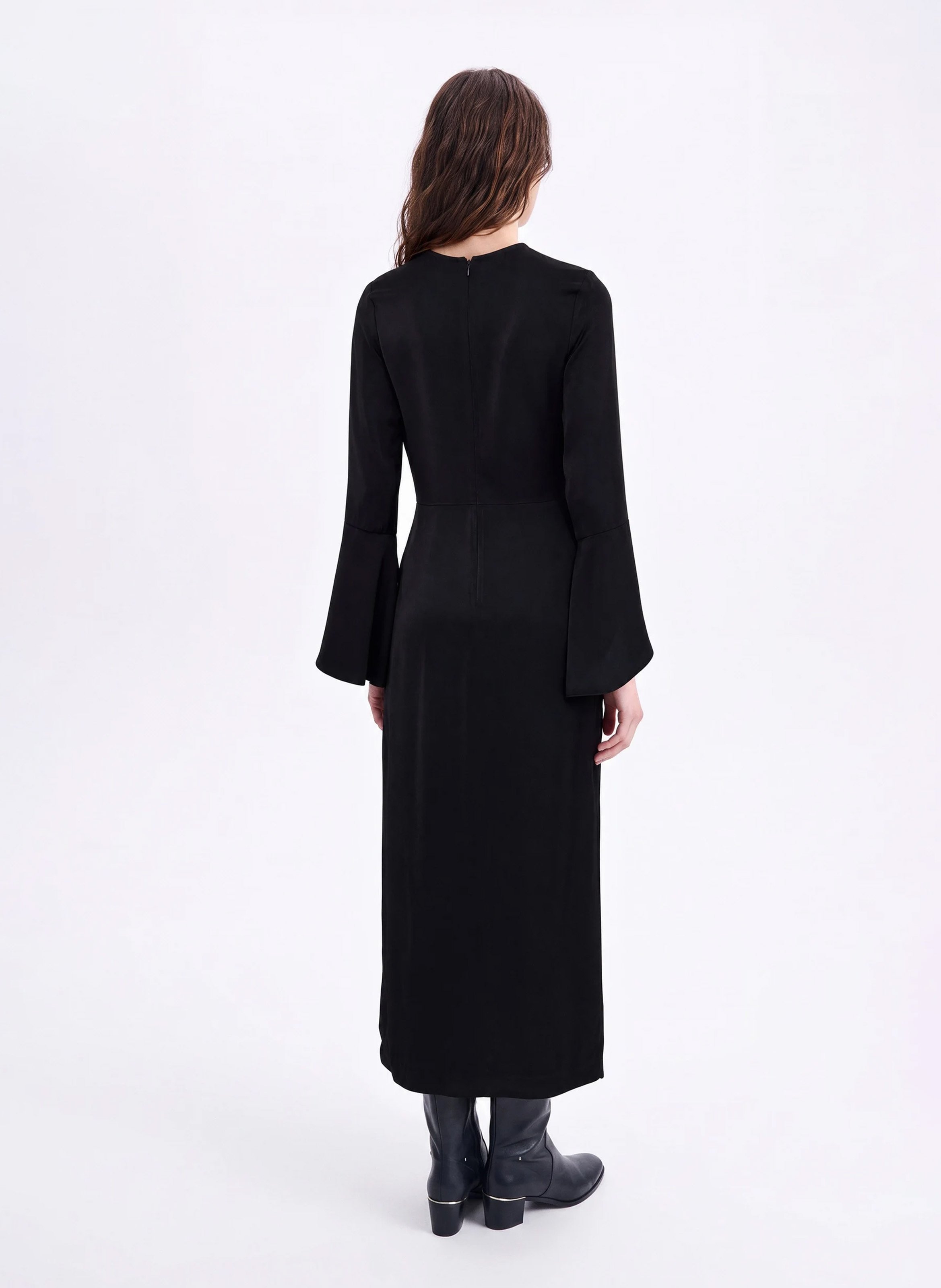 Langes Kleid mit ausgestellten 3/4-Ärmeln VANESSA BRUNO Schwarz