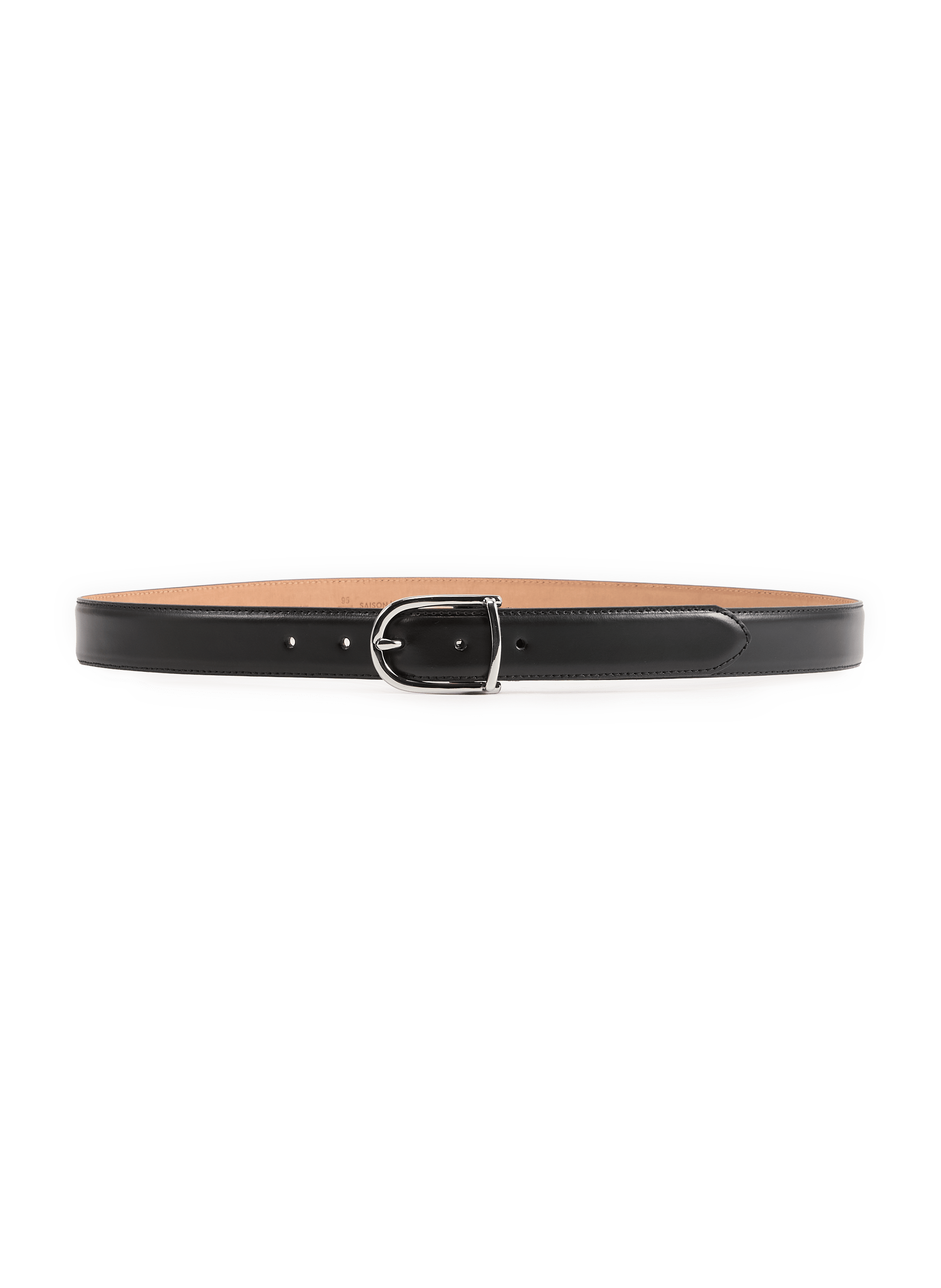 Plain cowhide leather belt SAISON 1865 Black