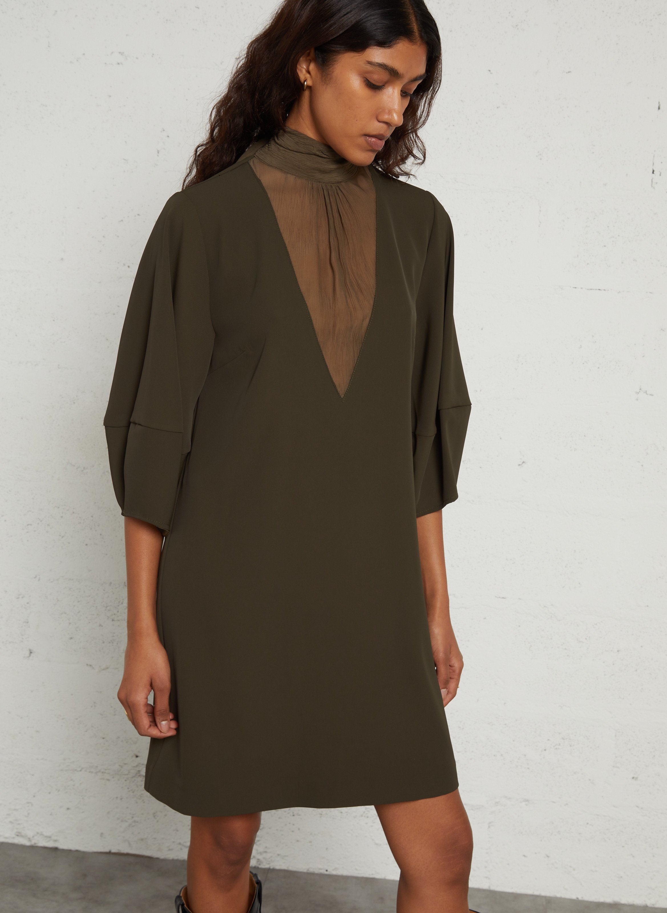 Robe courte et droite manches 3/4 IMPERIAL Vert
