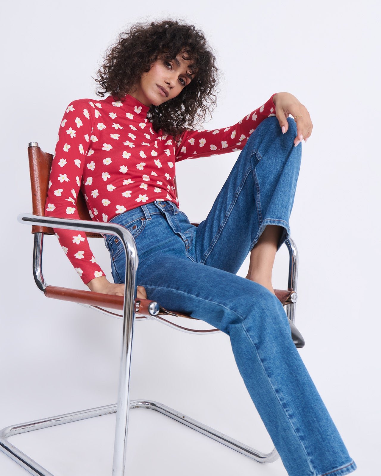Floral-print lyocell top EMOI EMOI Red
