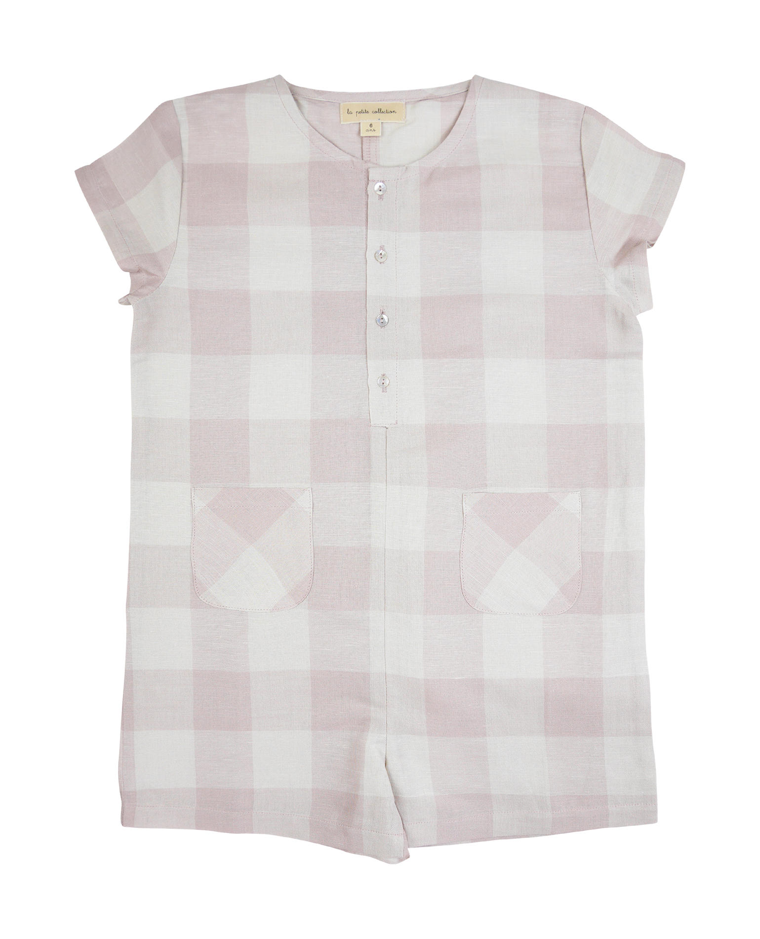 Combinaison imprimée en lin LA PETITE COLLECTION Rose