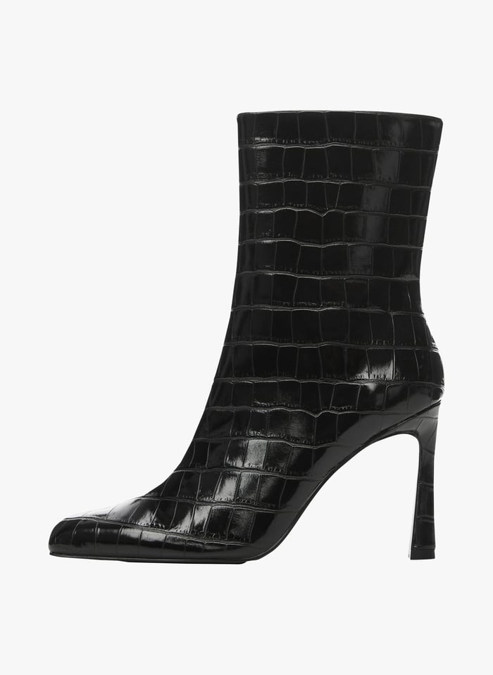 Mango croc effect ankle boots hotsell
