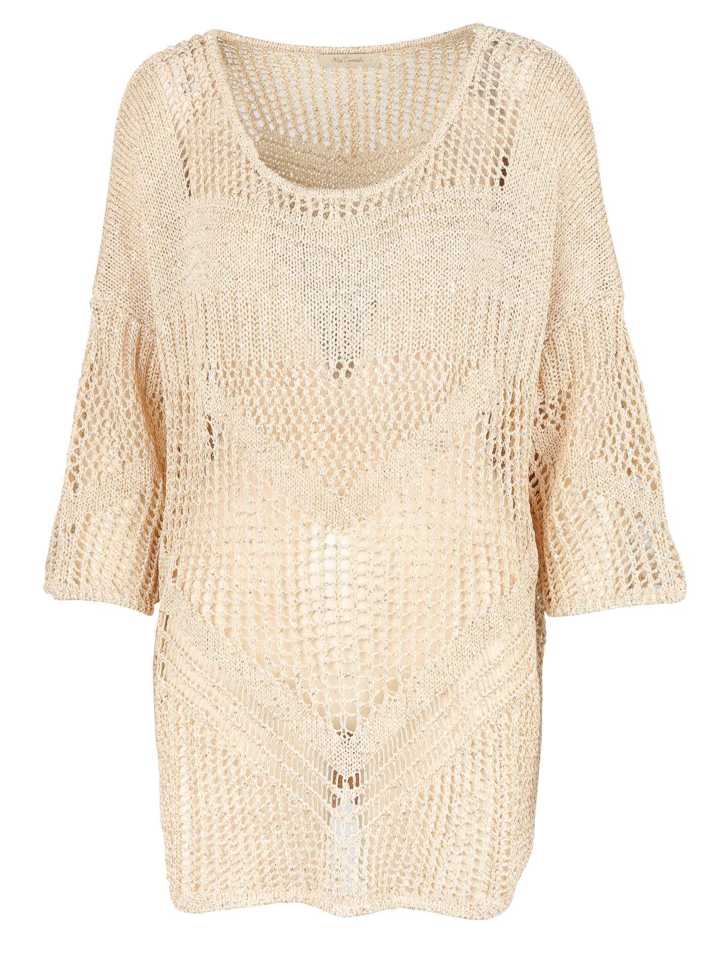 Loose-fit openwork knit top MES DEMOISELLES Golden