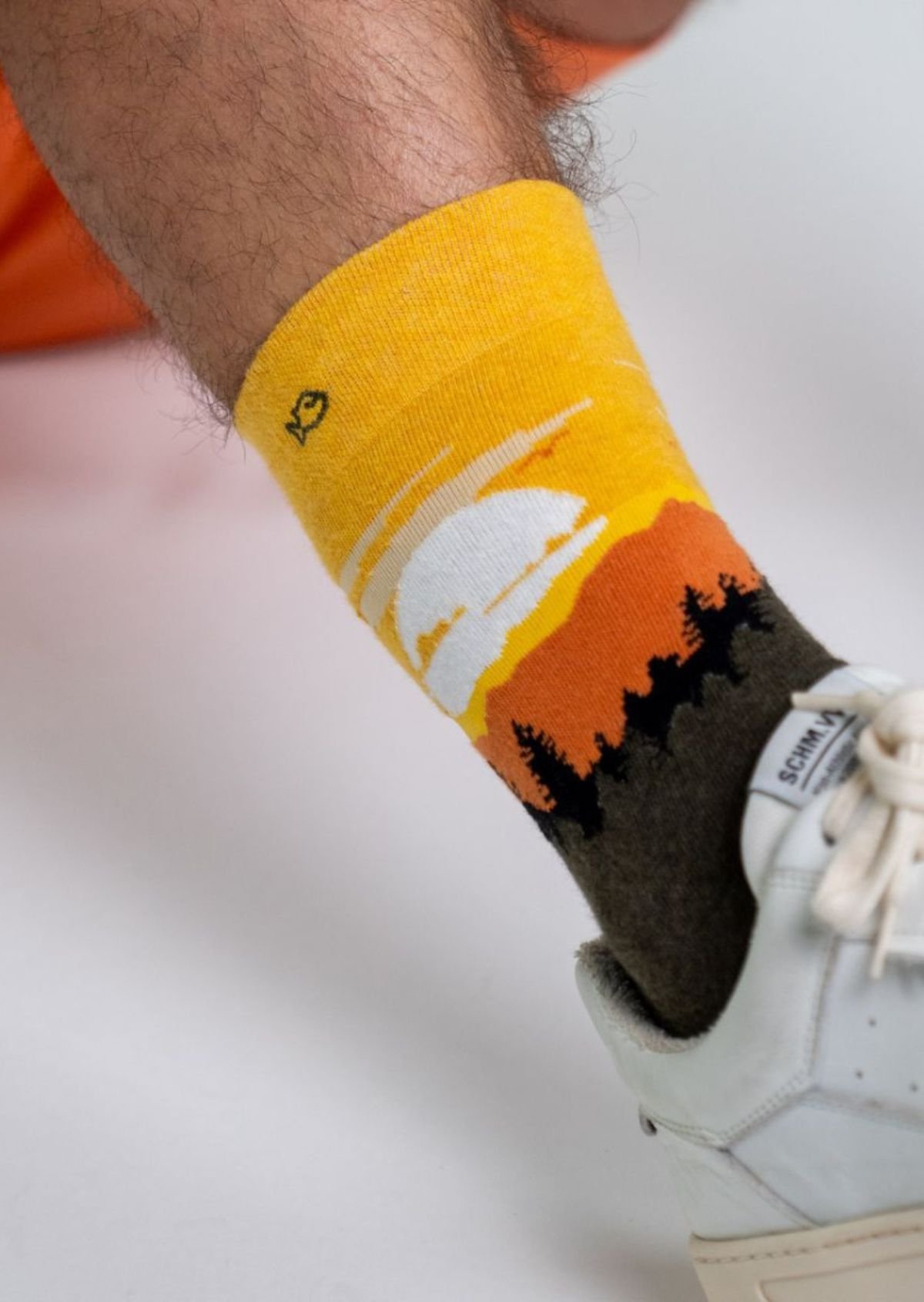 Combed cotton socks with patterns BILLYBELT Khaki