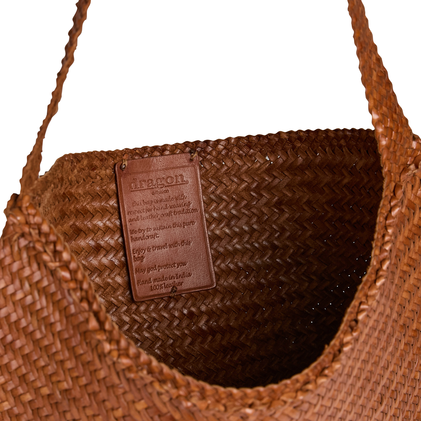 Geflochtene Leder-Tasche DRAGON DIFFUSION Braun