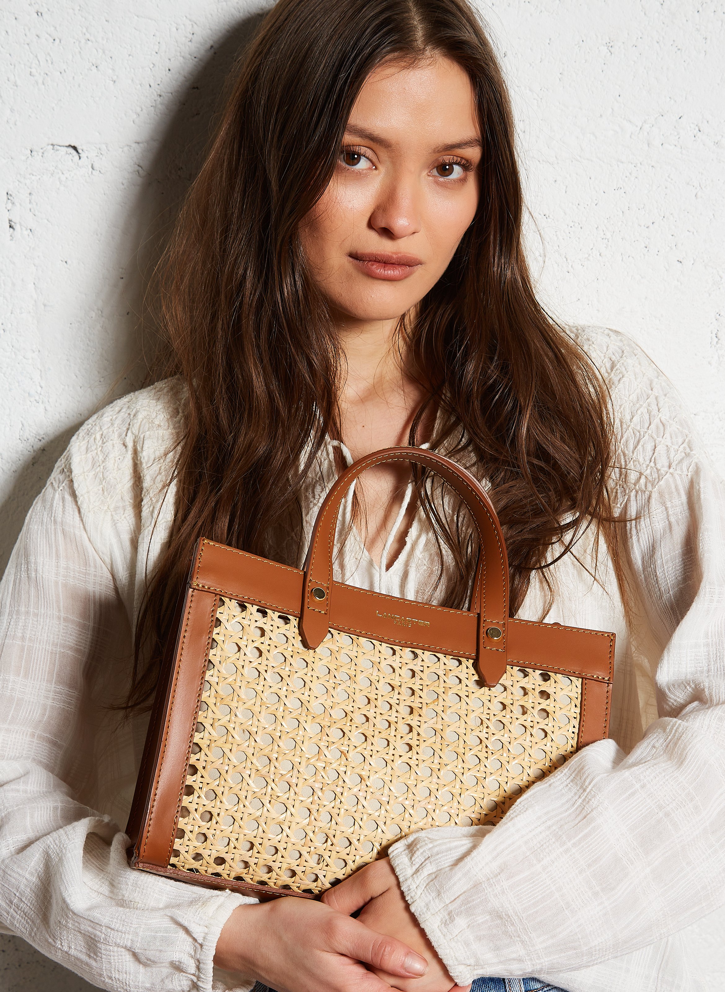 Sac cabas en cuir LANCASTER PARIS Marron