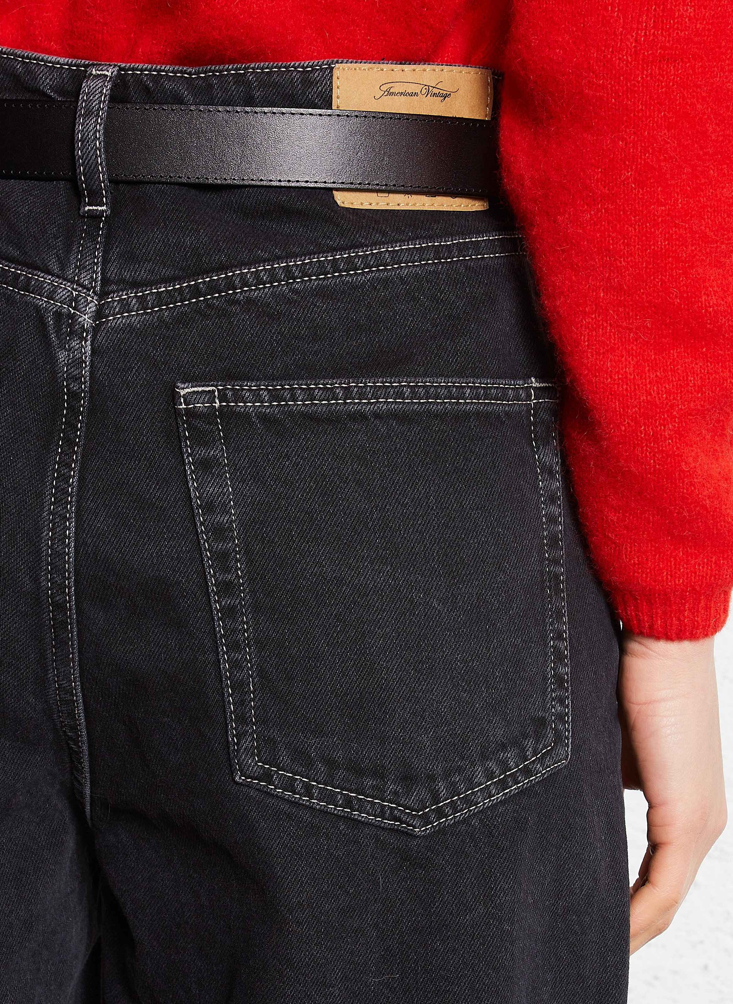 Cotton balloon jeans AMERICAN VINTAGE Black