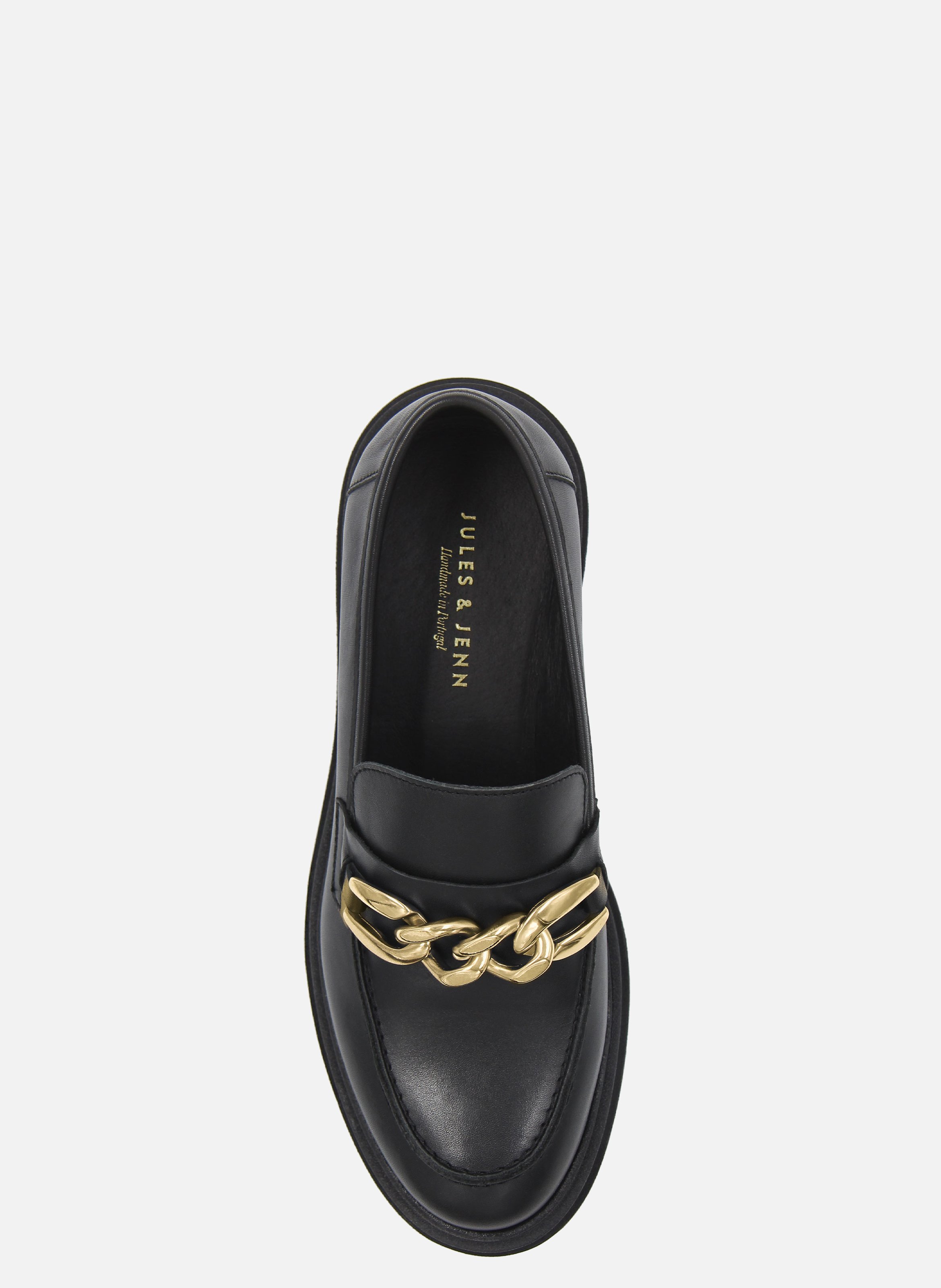 Smooth leather studded loafers JULES & JENN Black