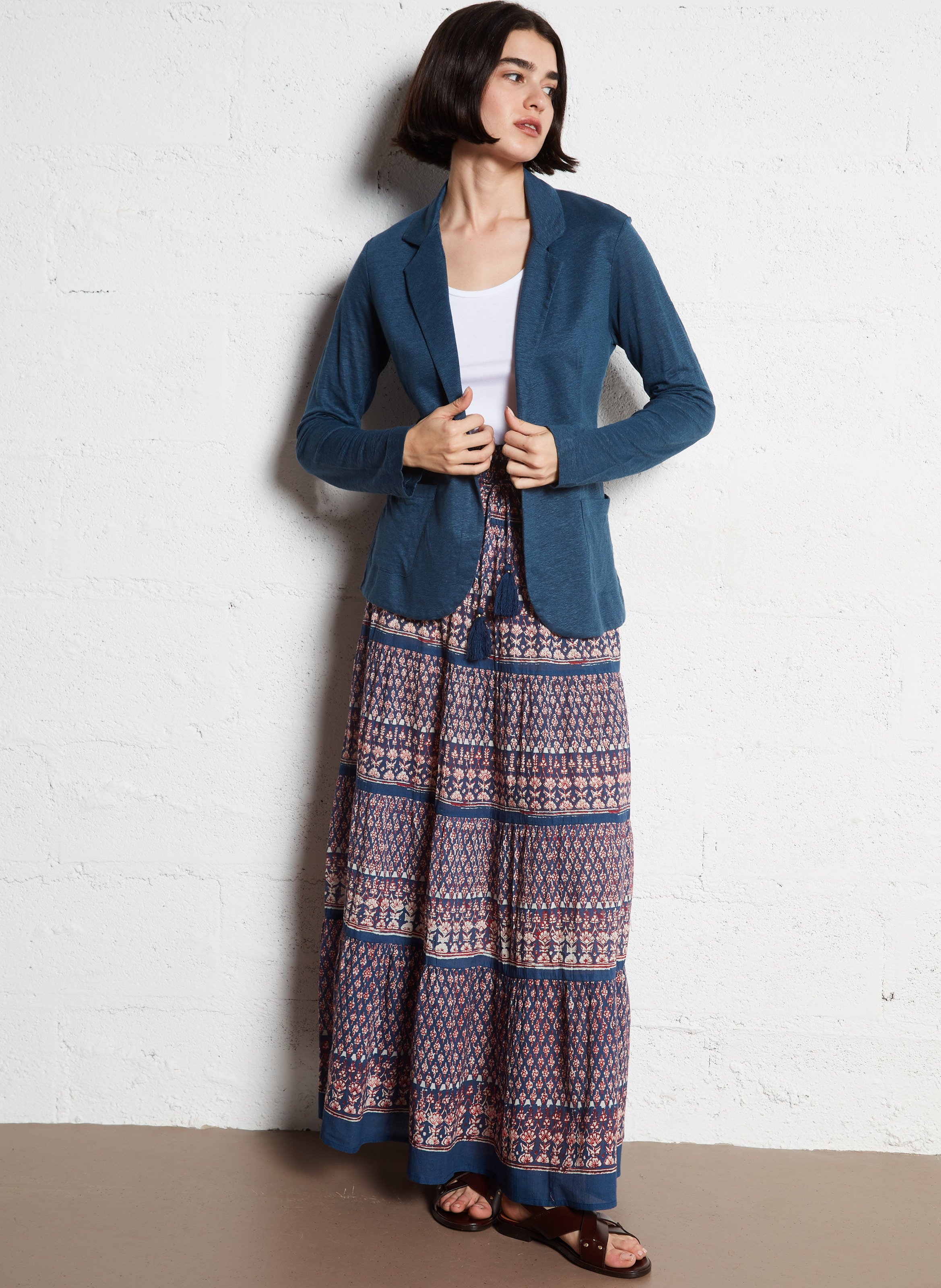 Débardeur droit à bretelles larges MAJESTIC FILATURES Blanc