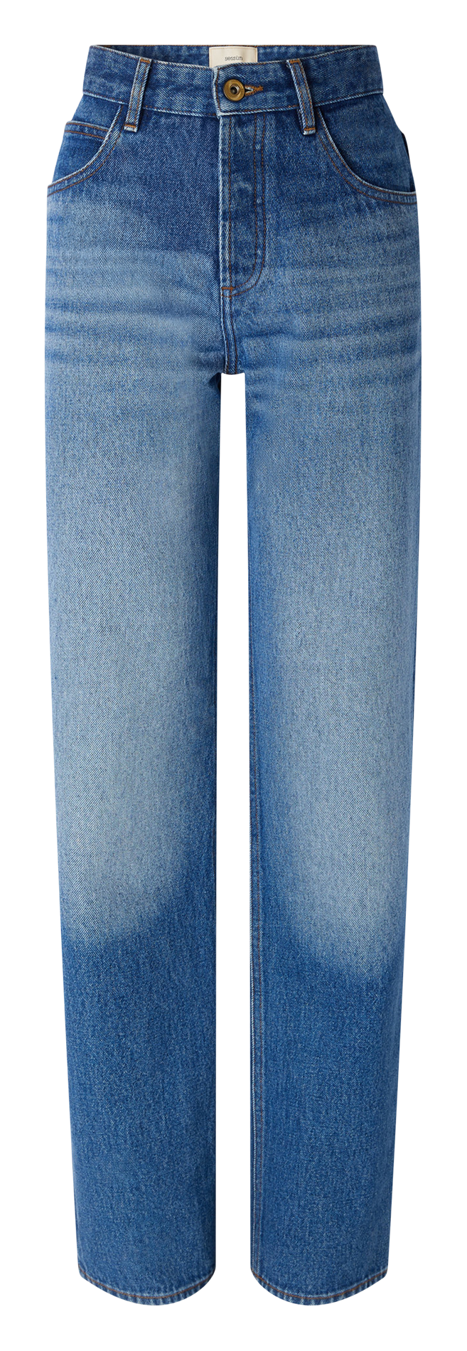 - Straight-leg jeans
- 5 pockets
- Straight cut
- Faded effect SESSUN Blue