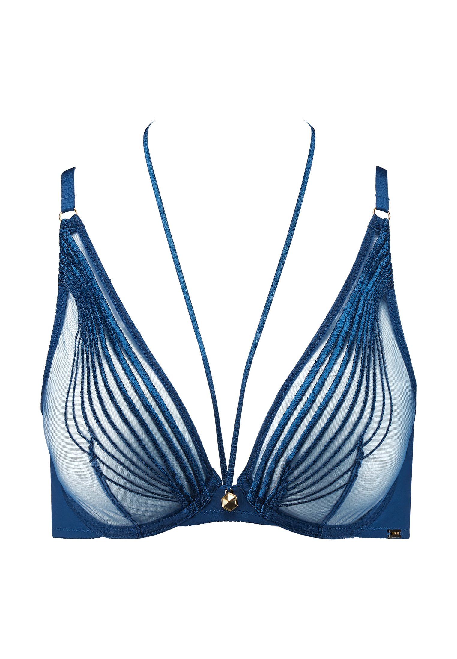 A la Folie kohl black underwired triangle bra AUBADE Blue