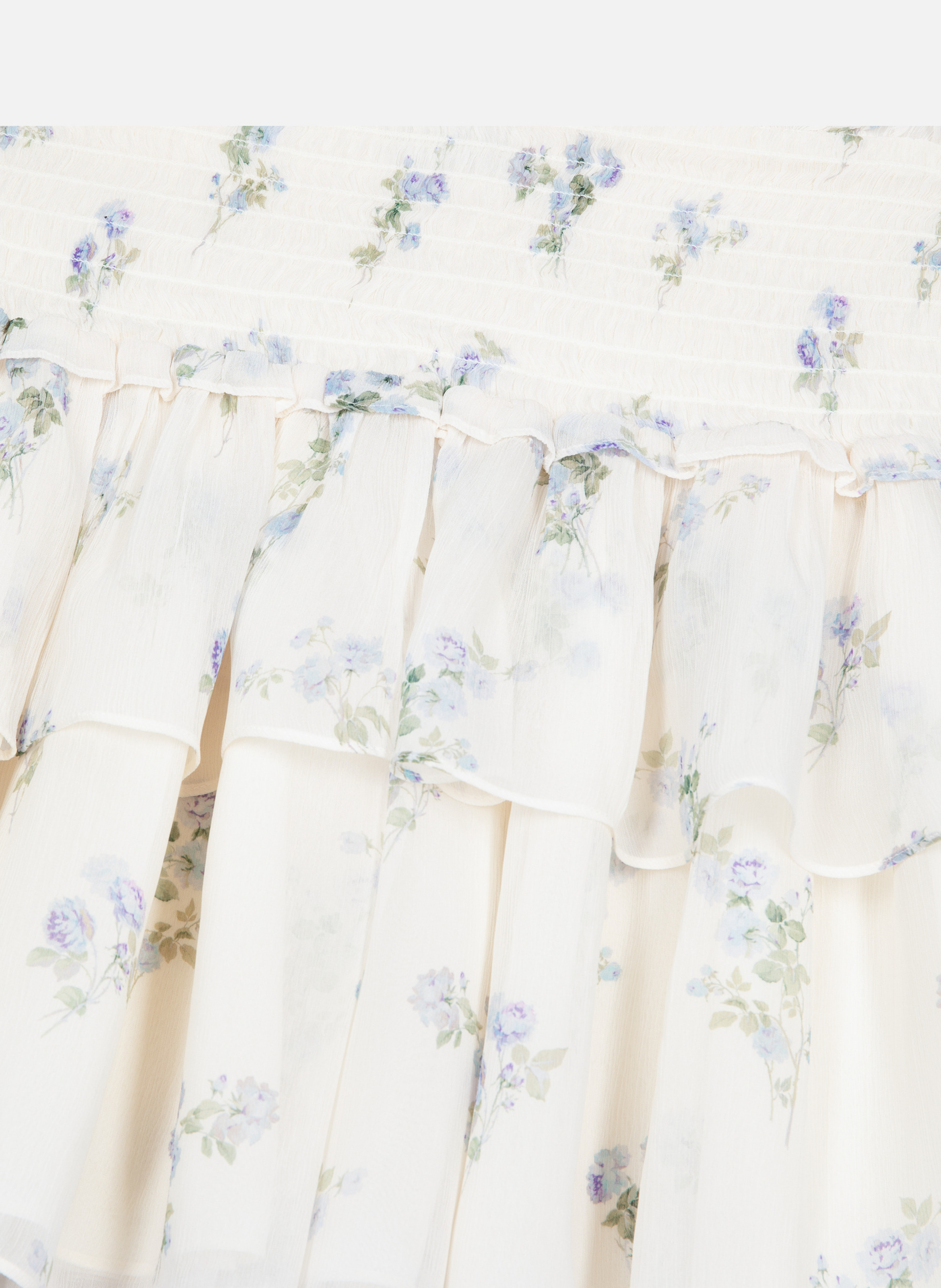 Short flounced floral print skirt THE KOOPLES White