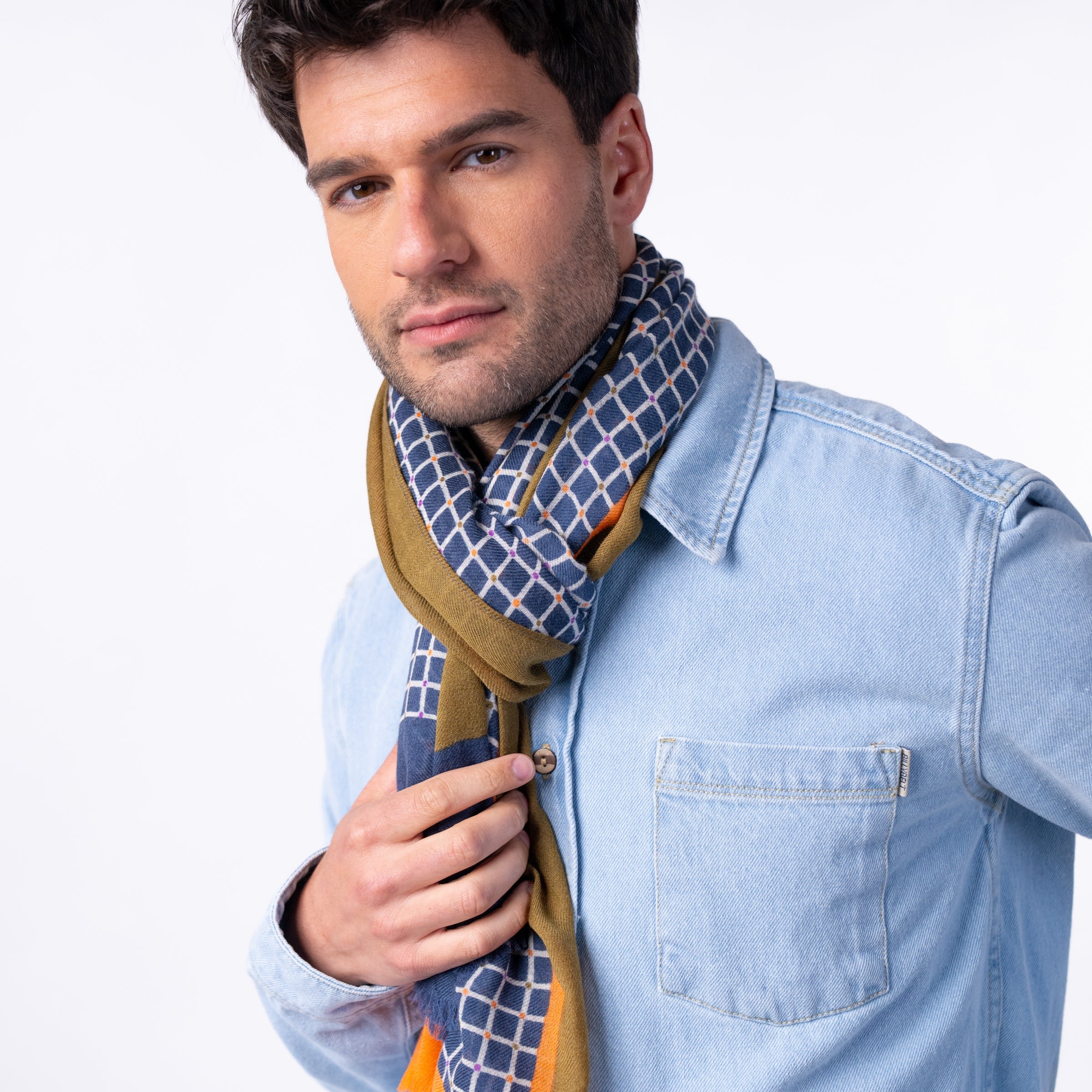 Floaty wool scarf BILLYBELT Blue