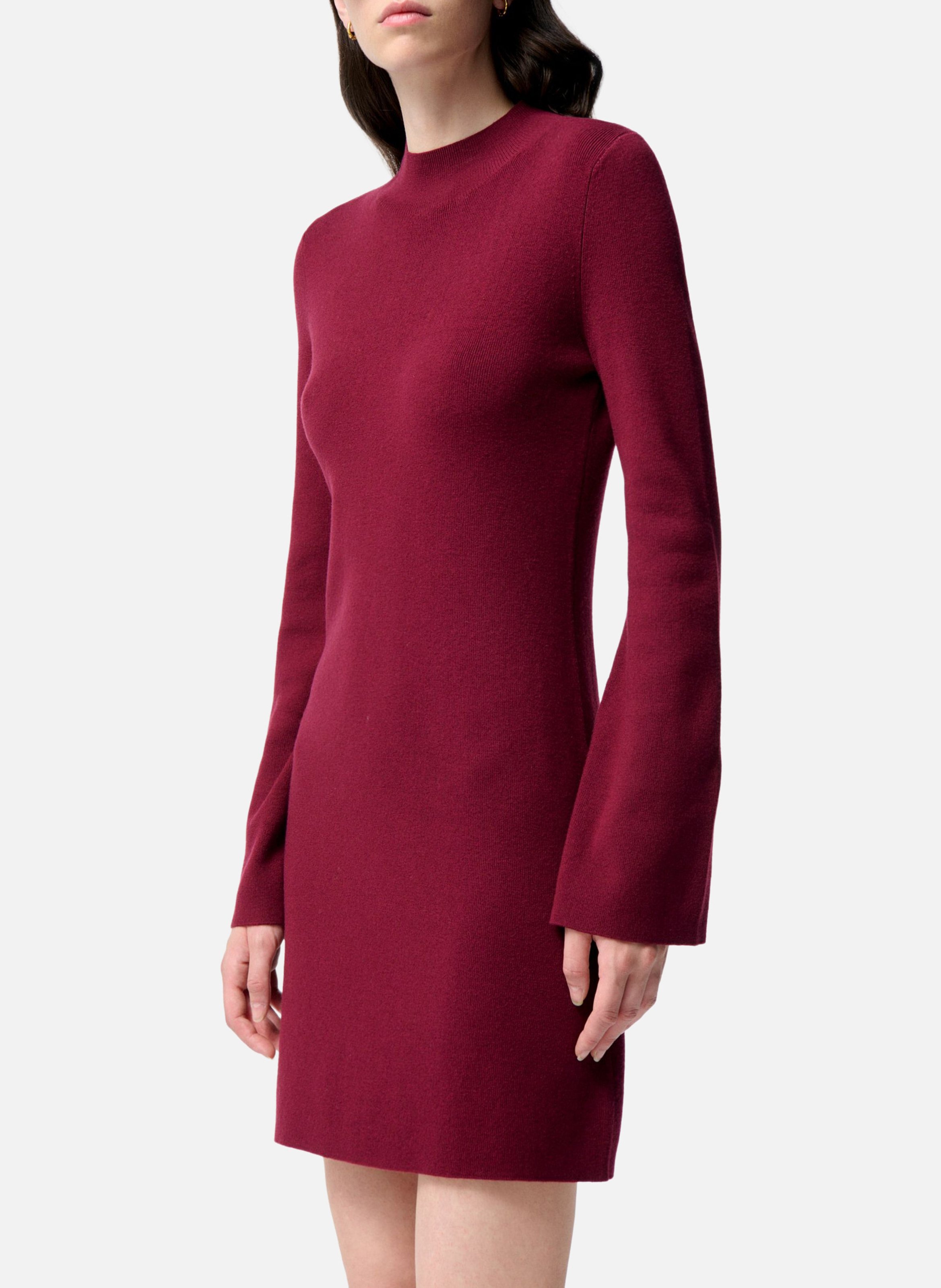 Robe courte col rond en laine mélangée VANESSA BRUNO Rouge