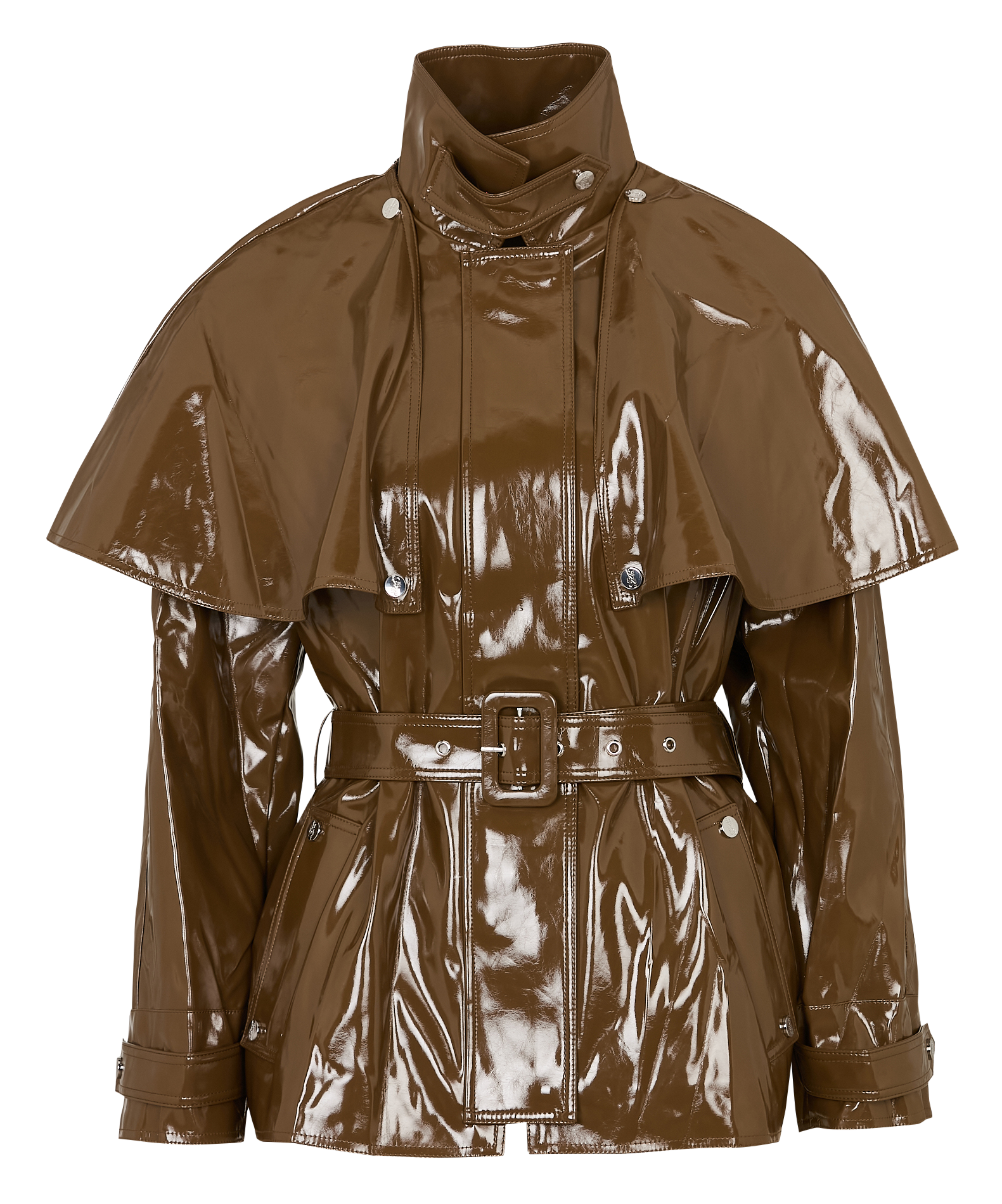 Veste ample col montant BERENICE Marron