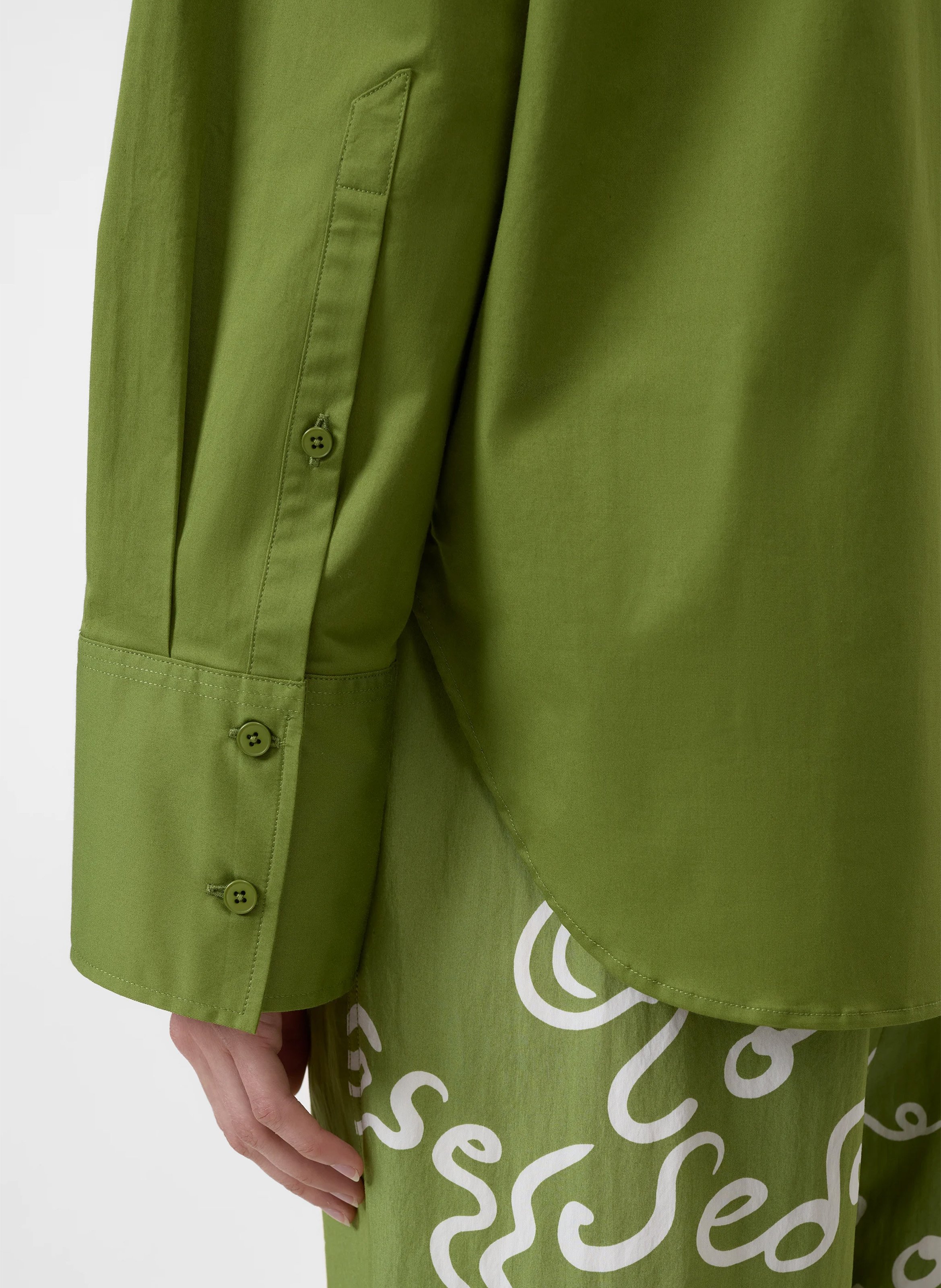 Straight organic cotton shirt CLOSED Green