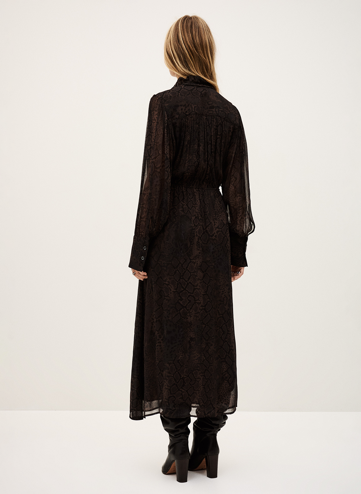 Overhemdjurk met print BA&SH Bruin