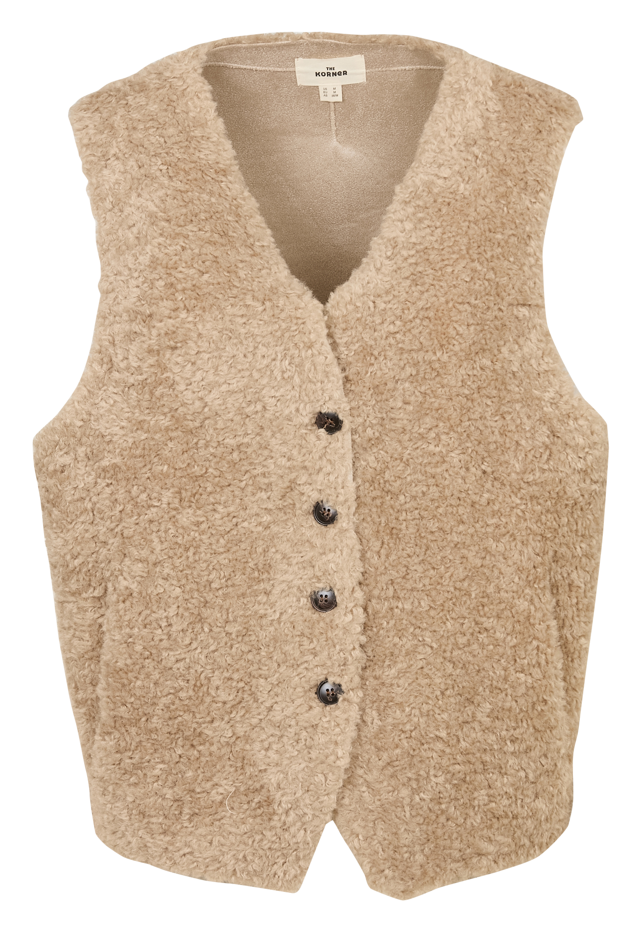 V-Ausschnitt Weste aus Kunstpelz THE KORNER Weiss