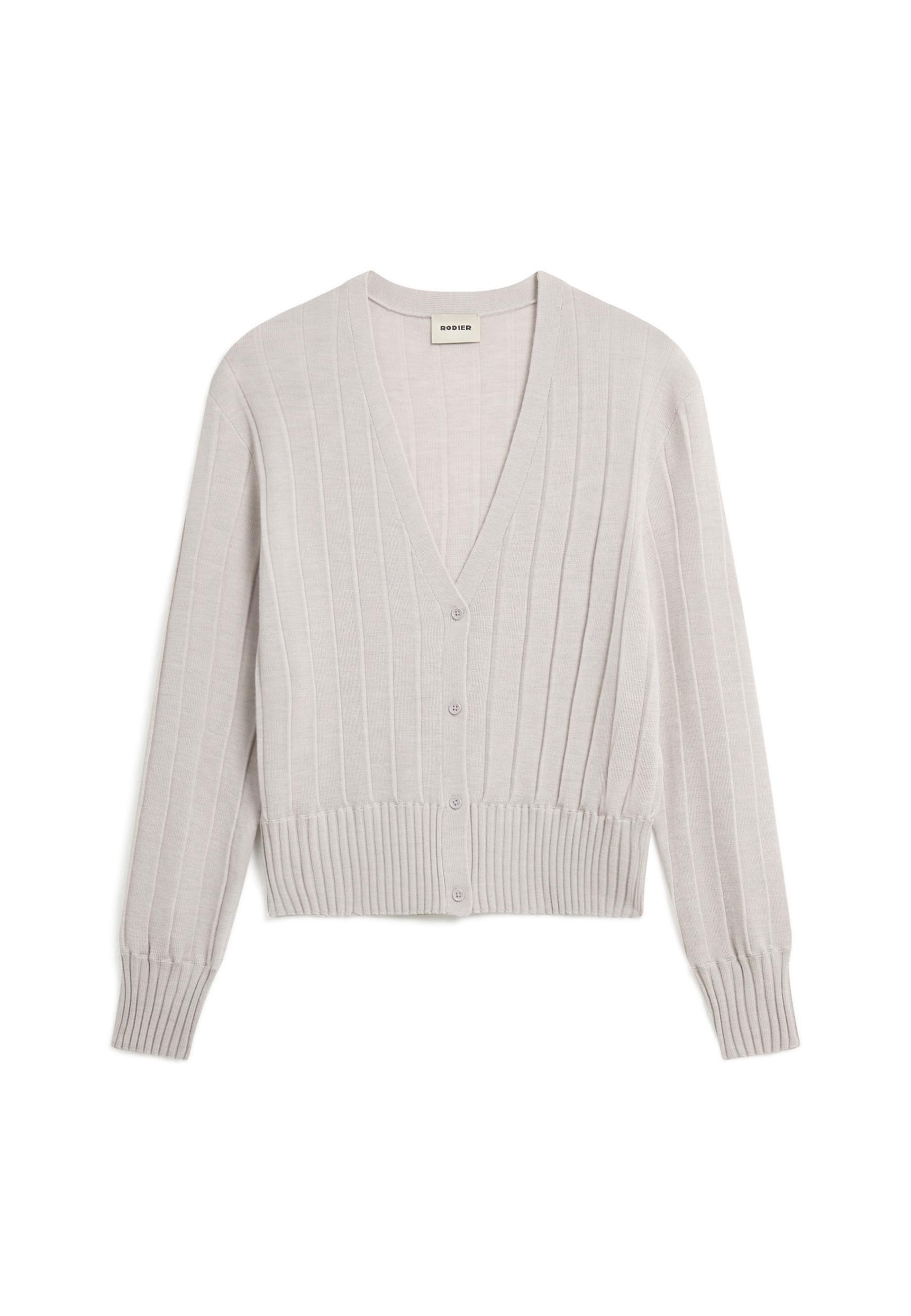 Bulgarie merino wool short cardigan RODIER White