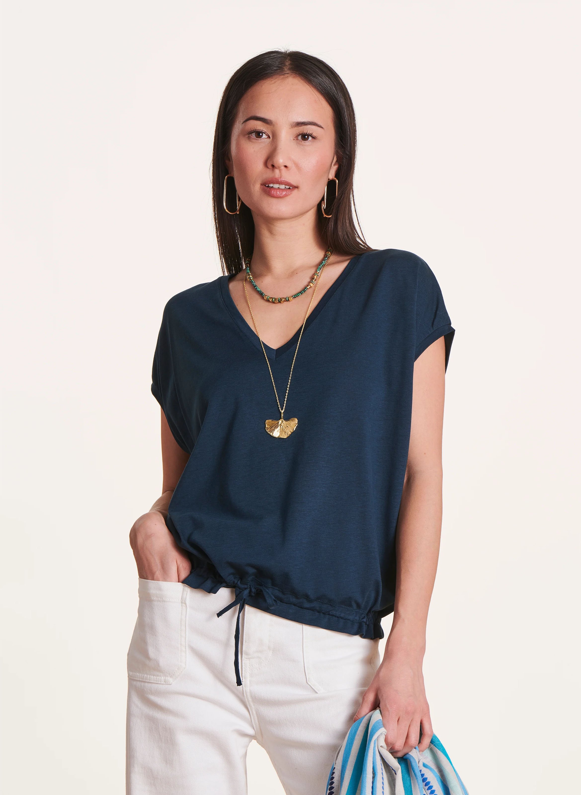 Tee-shirt fluide en coton mélangé  LA FEE MARABOUTEE