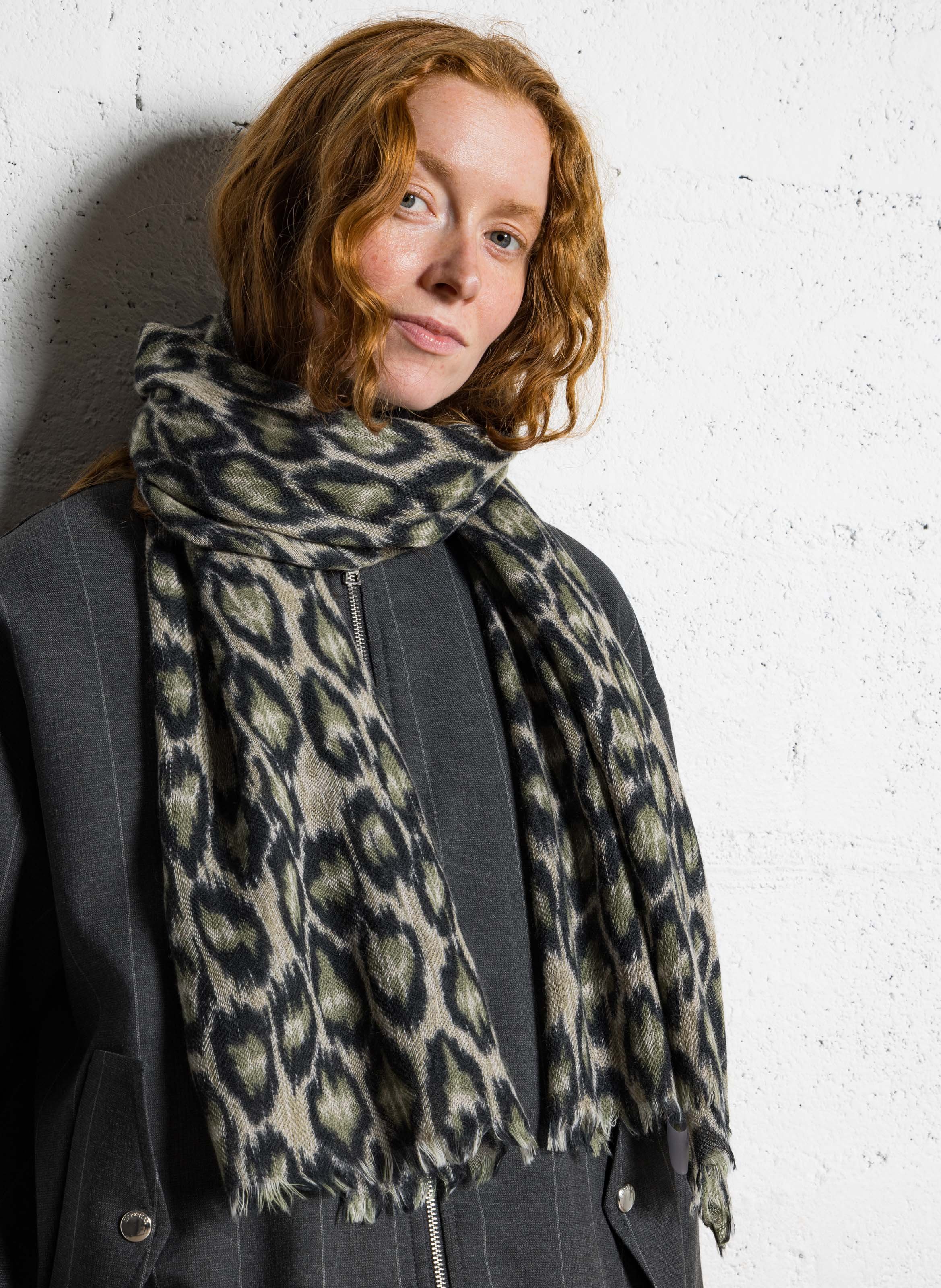 Foulard imprimé en laine SUD EXPRESS Vert