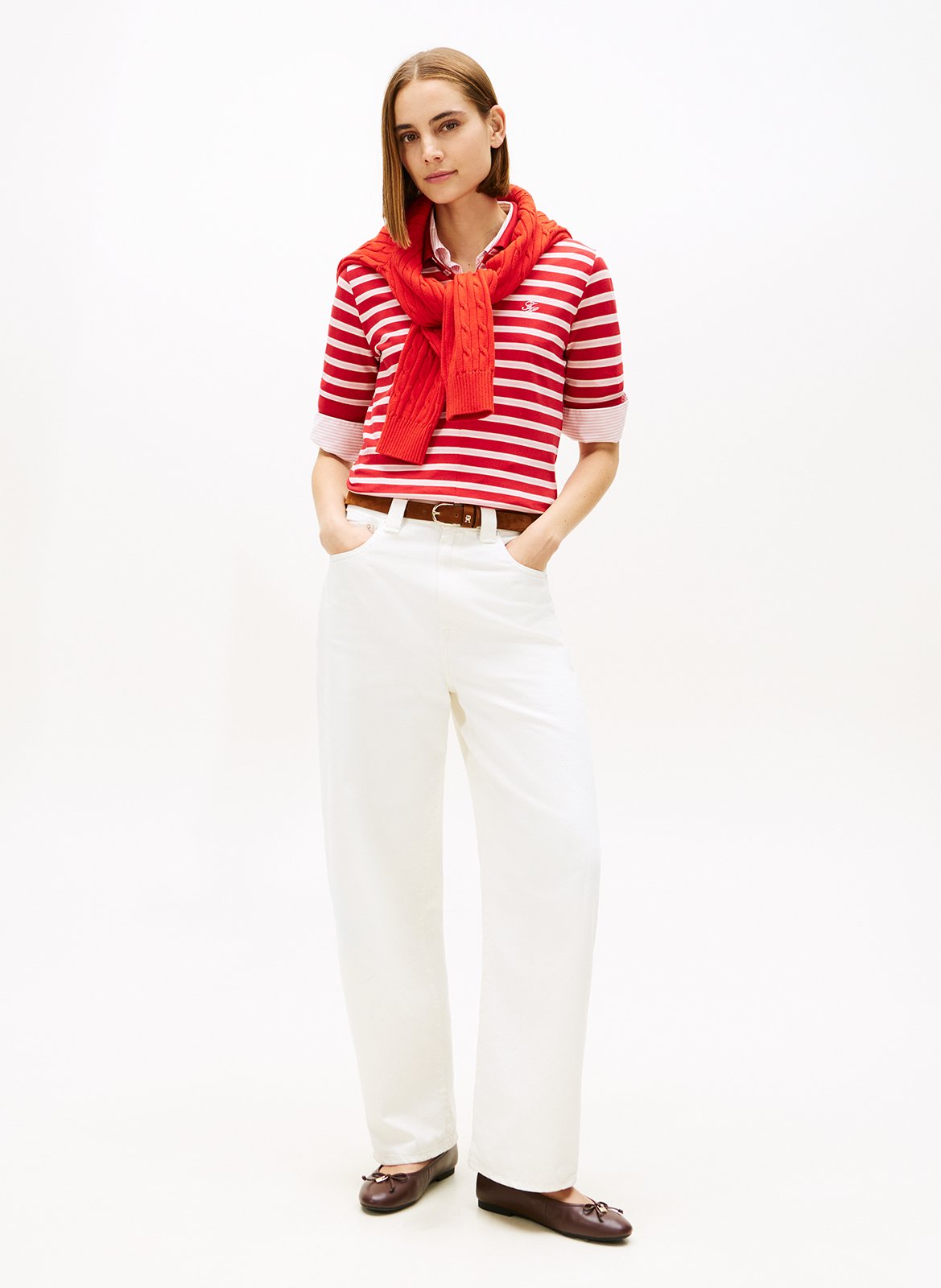 Straight Striped Polo TOMMY HILFIGER Red