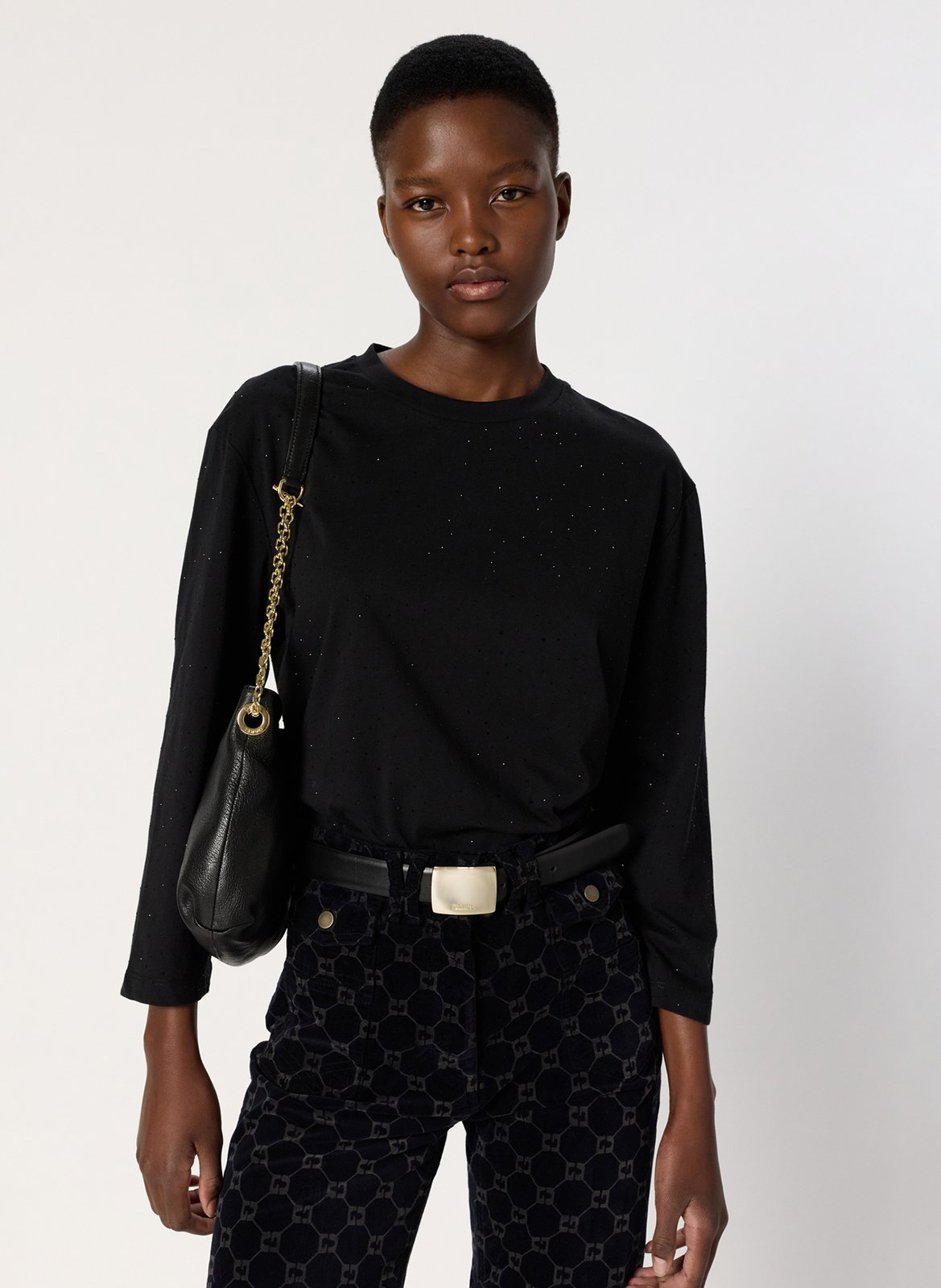 Tee-shirt col rond en coton GERARD DAREL Noir