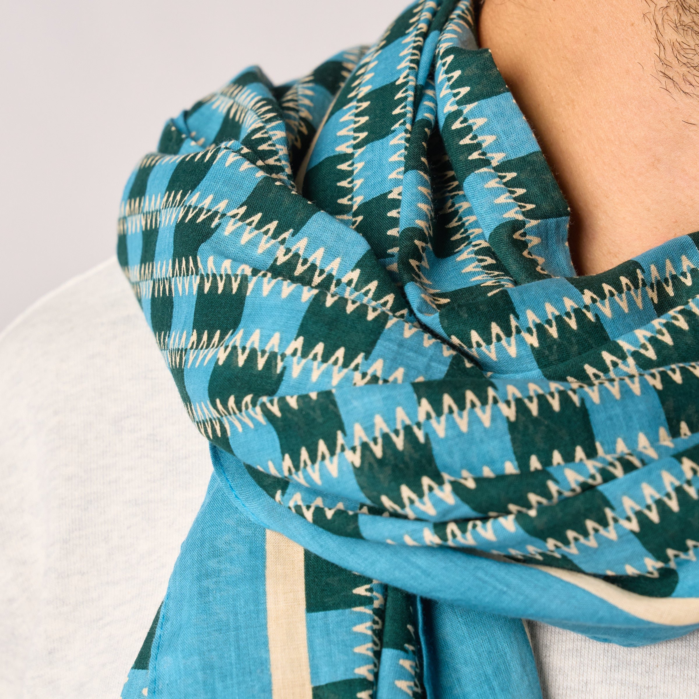 Organic cotton scarf BILLYBELT Blue