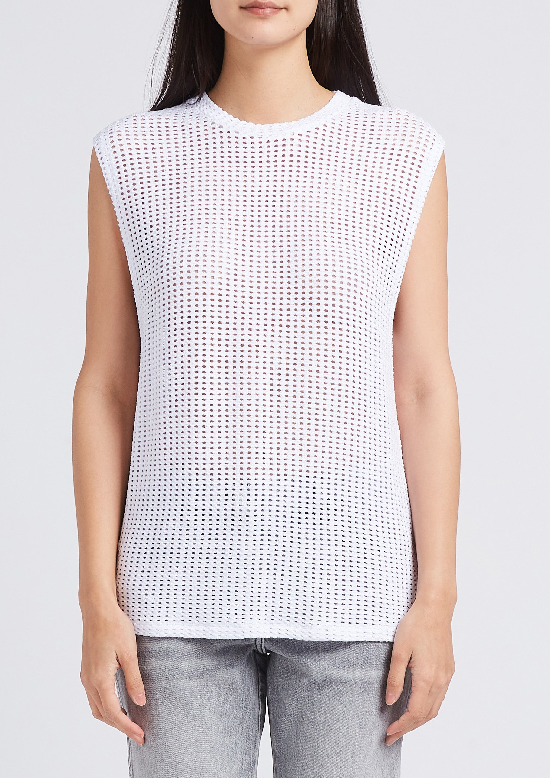 Loose-fit embroidered round-neck top IRO White