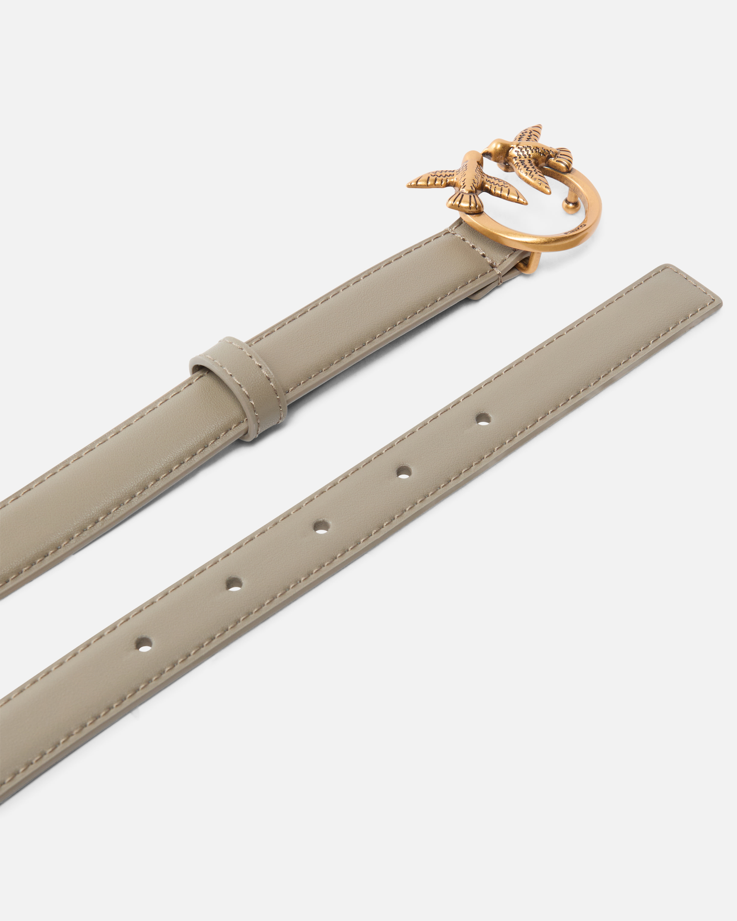 Fine Love Birds leather belt 2cm PINKO Brown