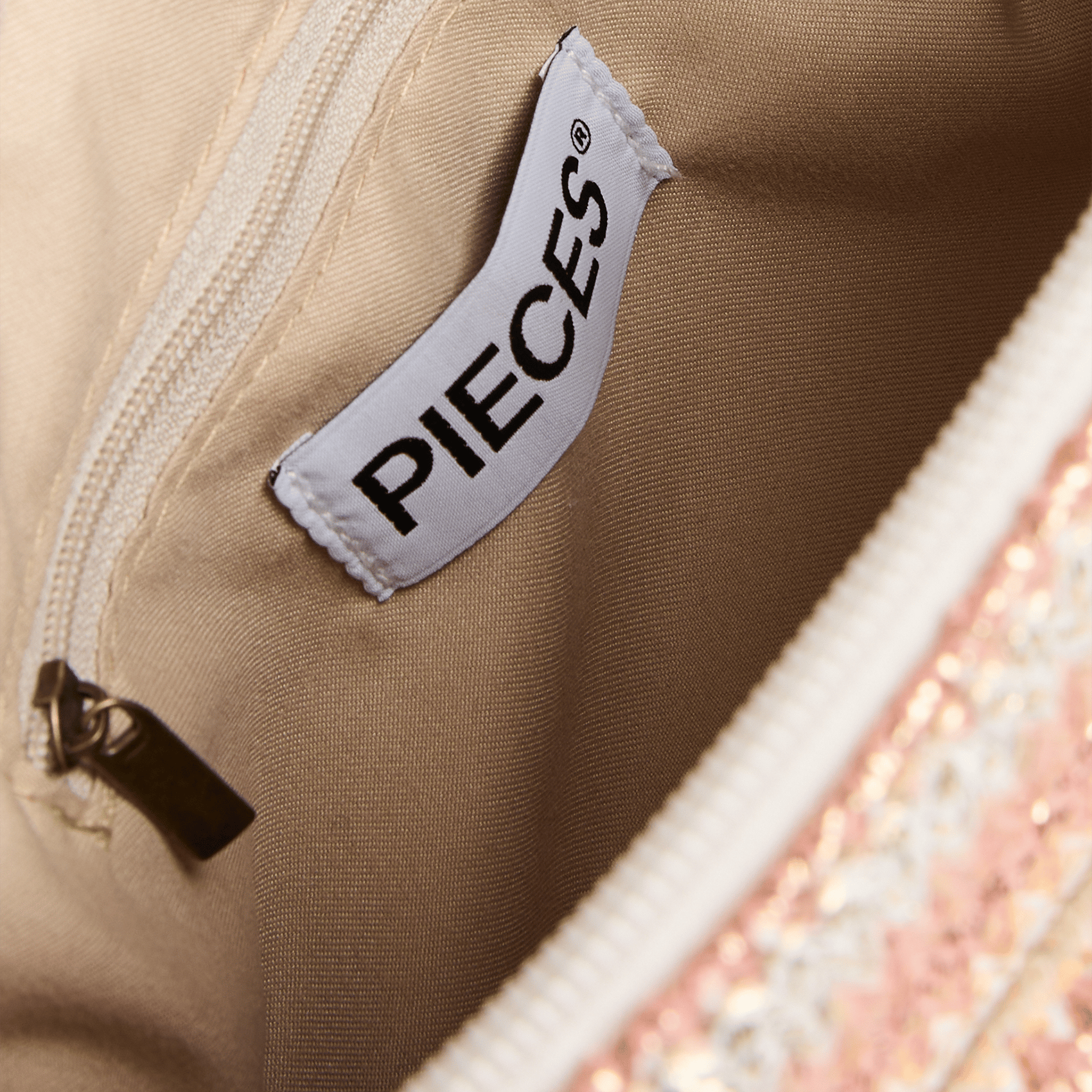 Rieten schoudertas PIECES Oranje