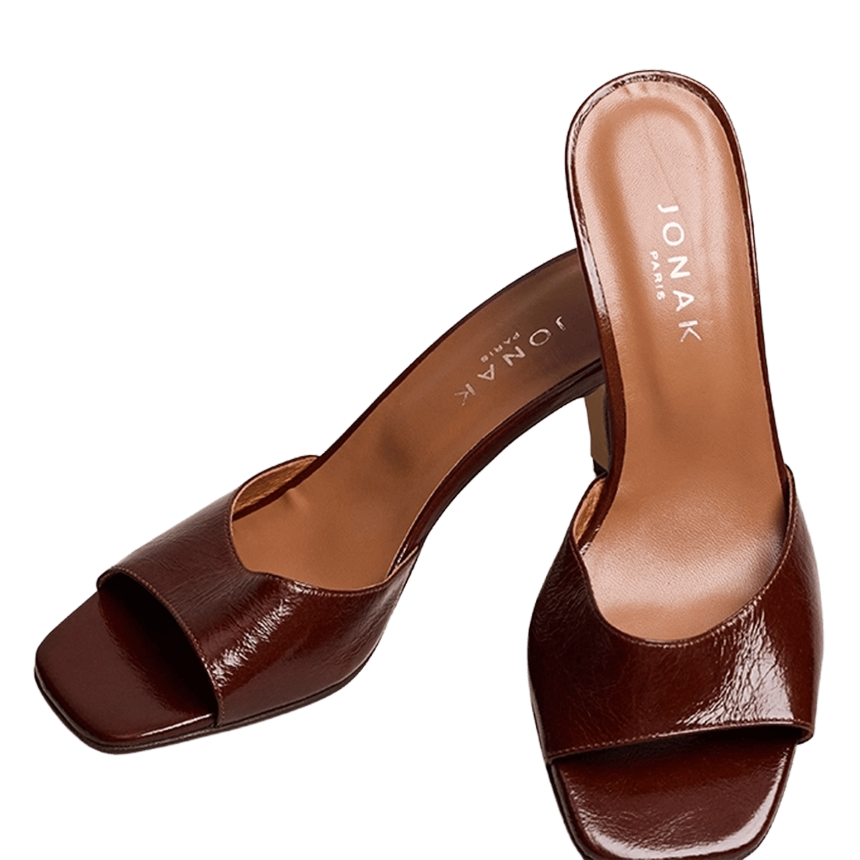 Mules vernies à talons JONAK Marron