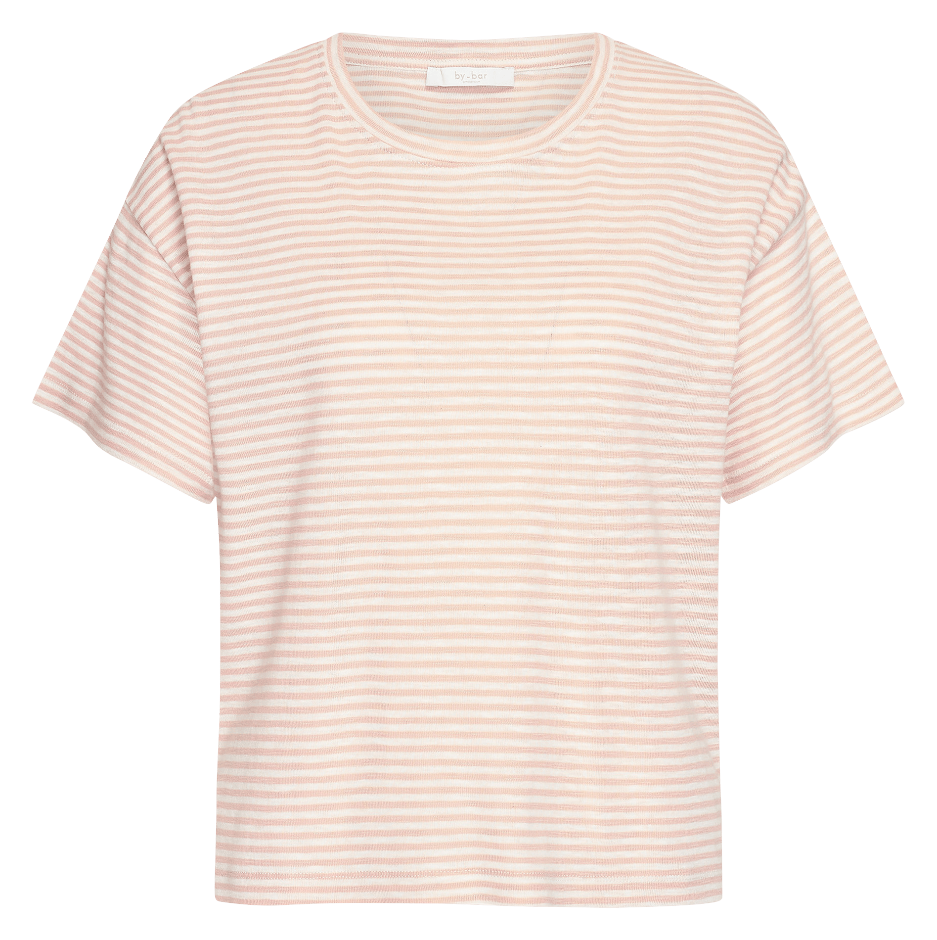 Oversized striped organic cotton t-shirt BY BAR Pink