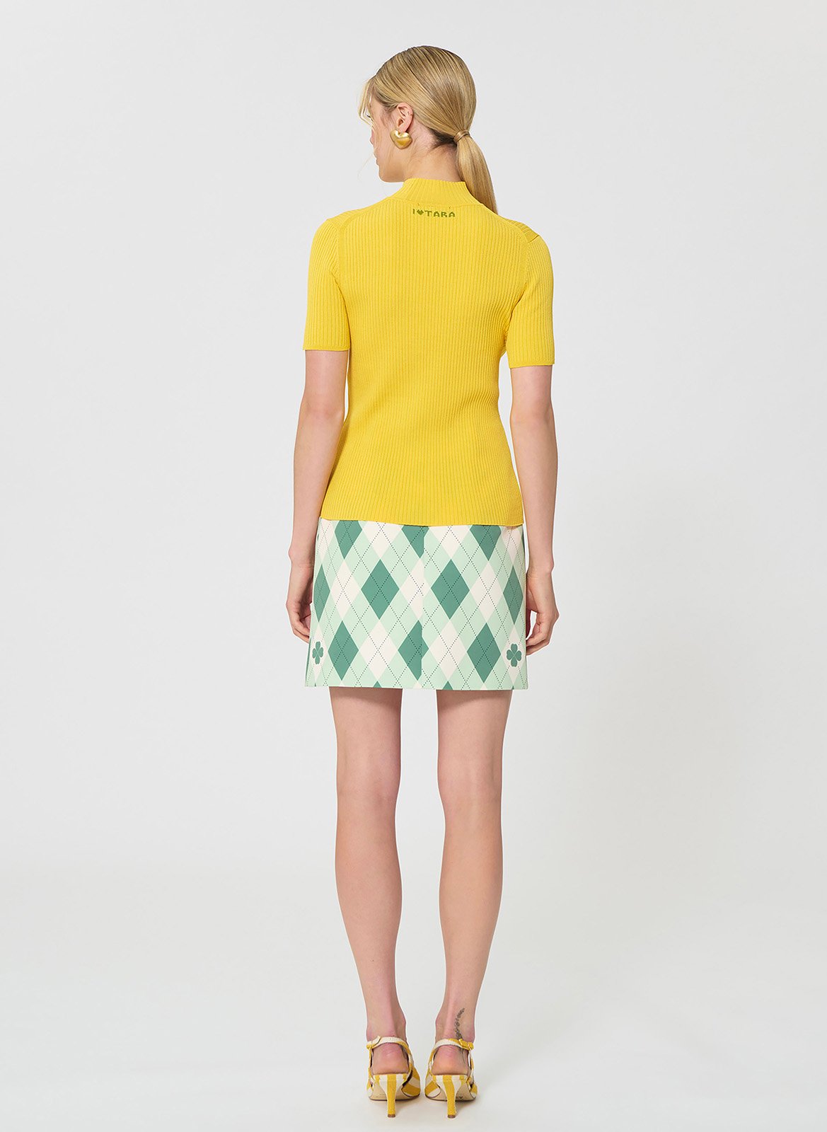 Sous-pull col montant manches courtes TARA JARMON Jaune