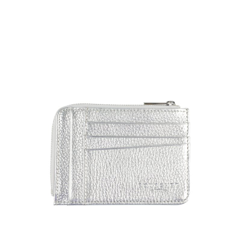 Portefeuille en cuir de vachette Argent