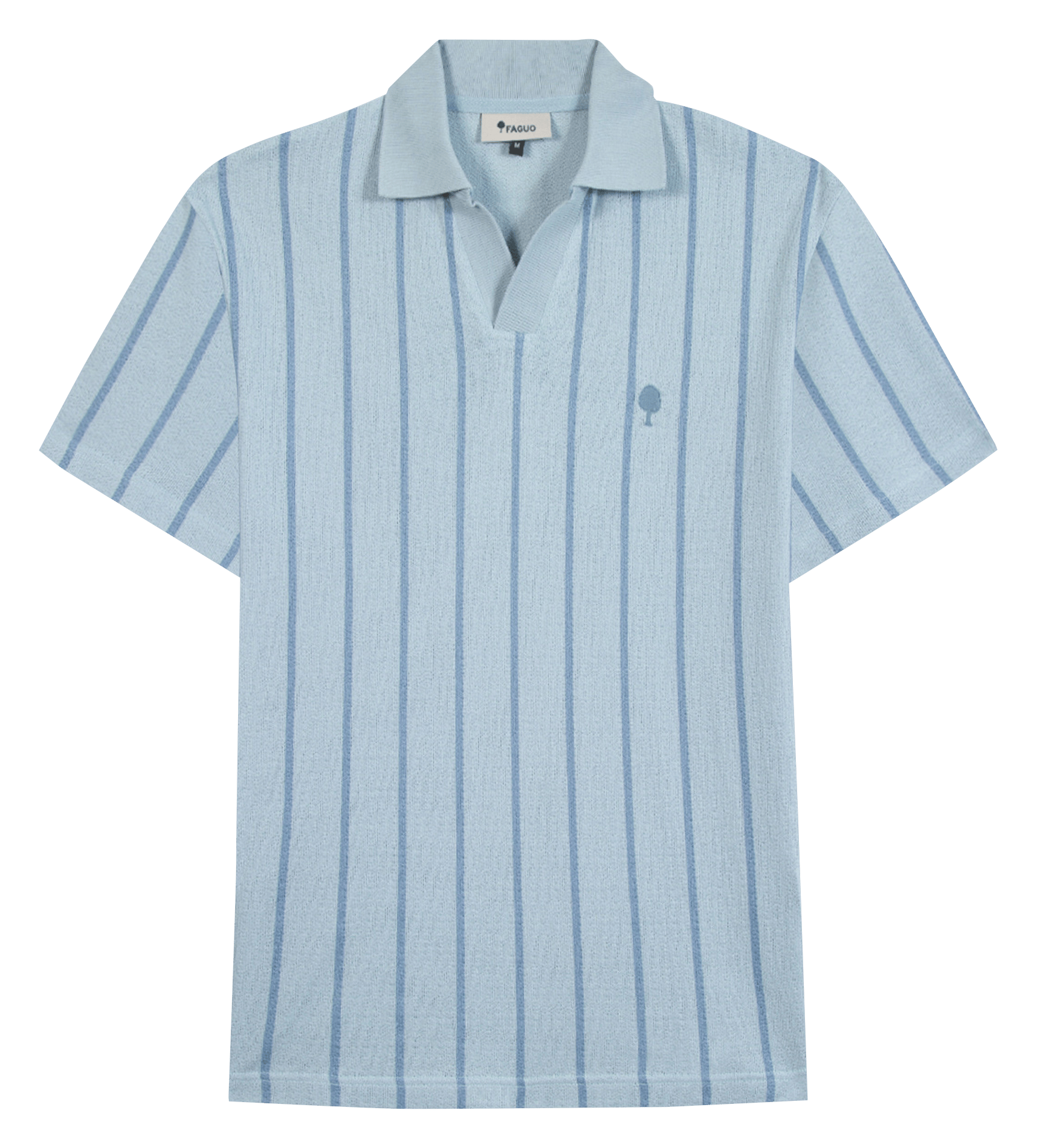 Striped straight fit cotton blend polo FAGUO Blue