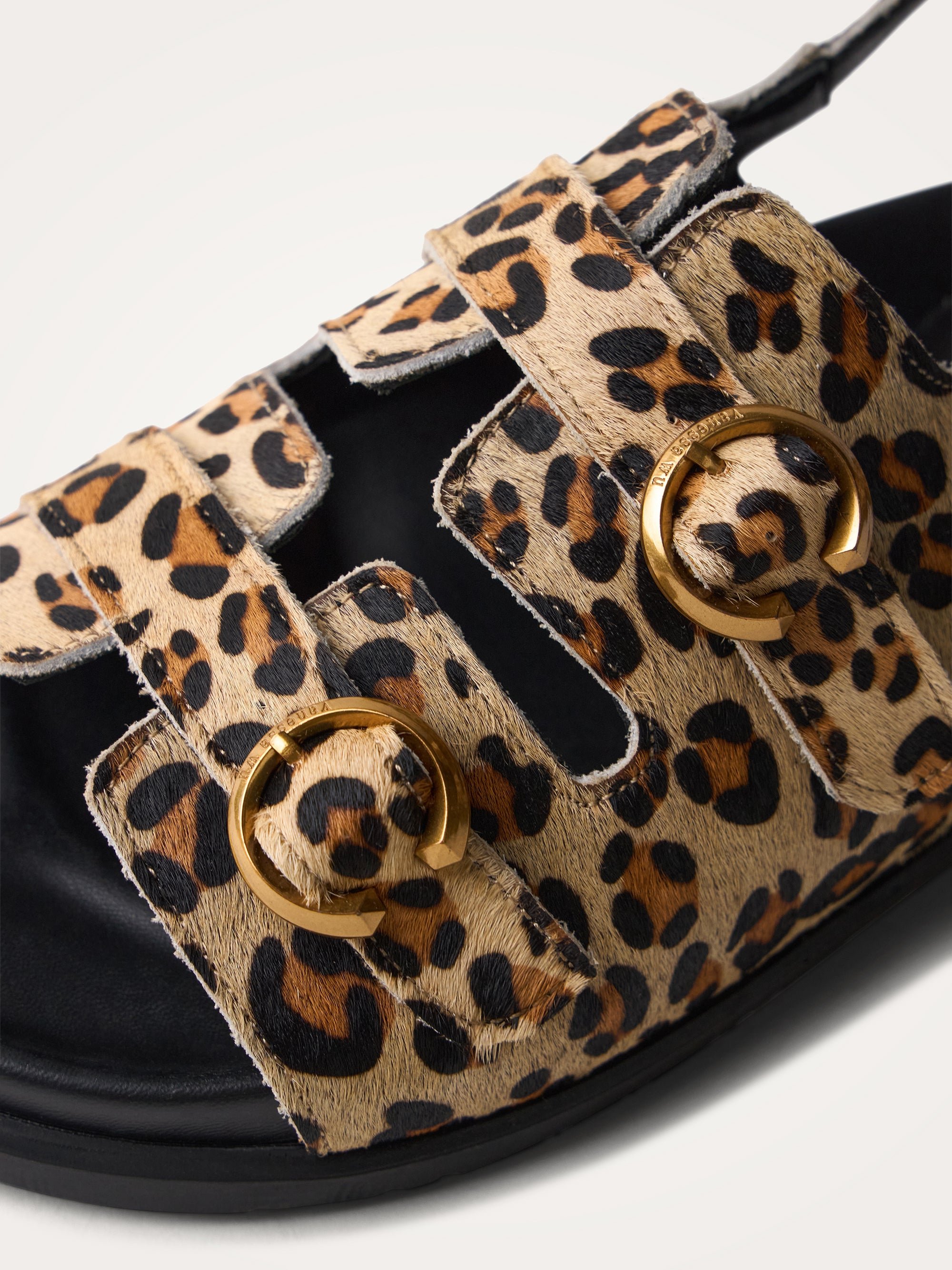 Leopard print flat sandals with strap VANESSA WU Multicolored