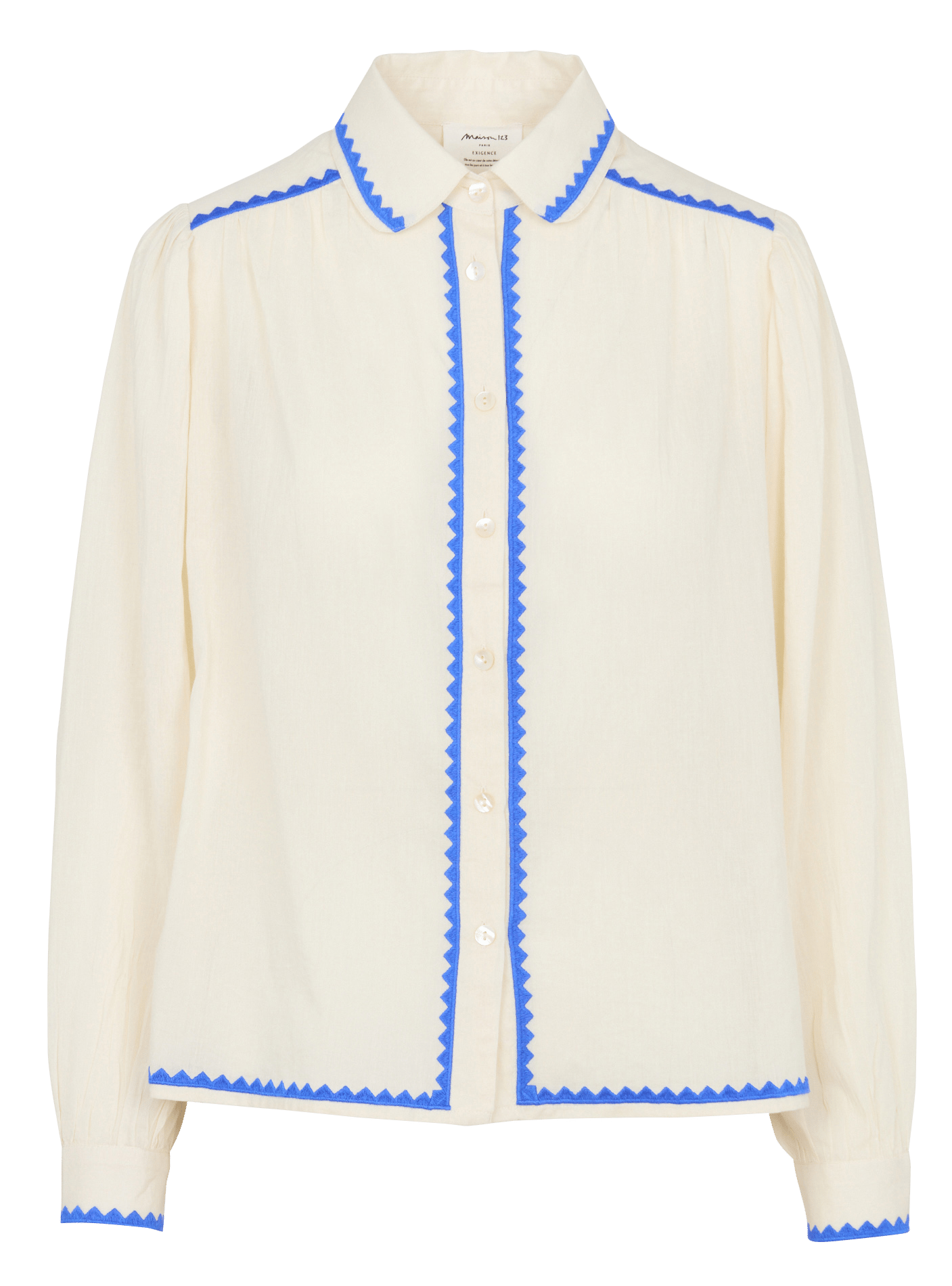 Rechte blouse met borduurwerk MAISON 123 Beige