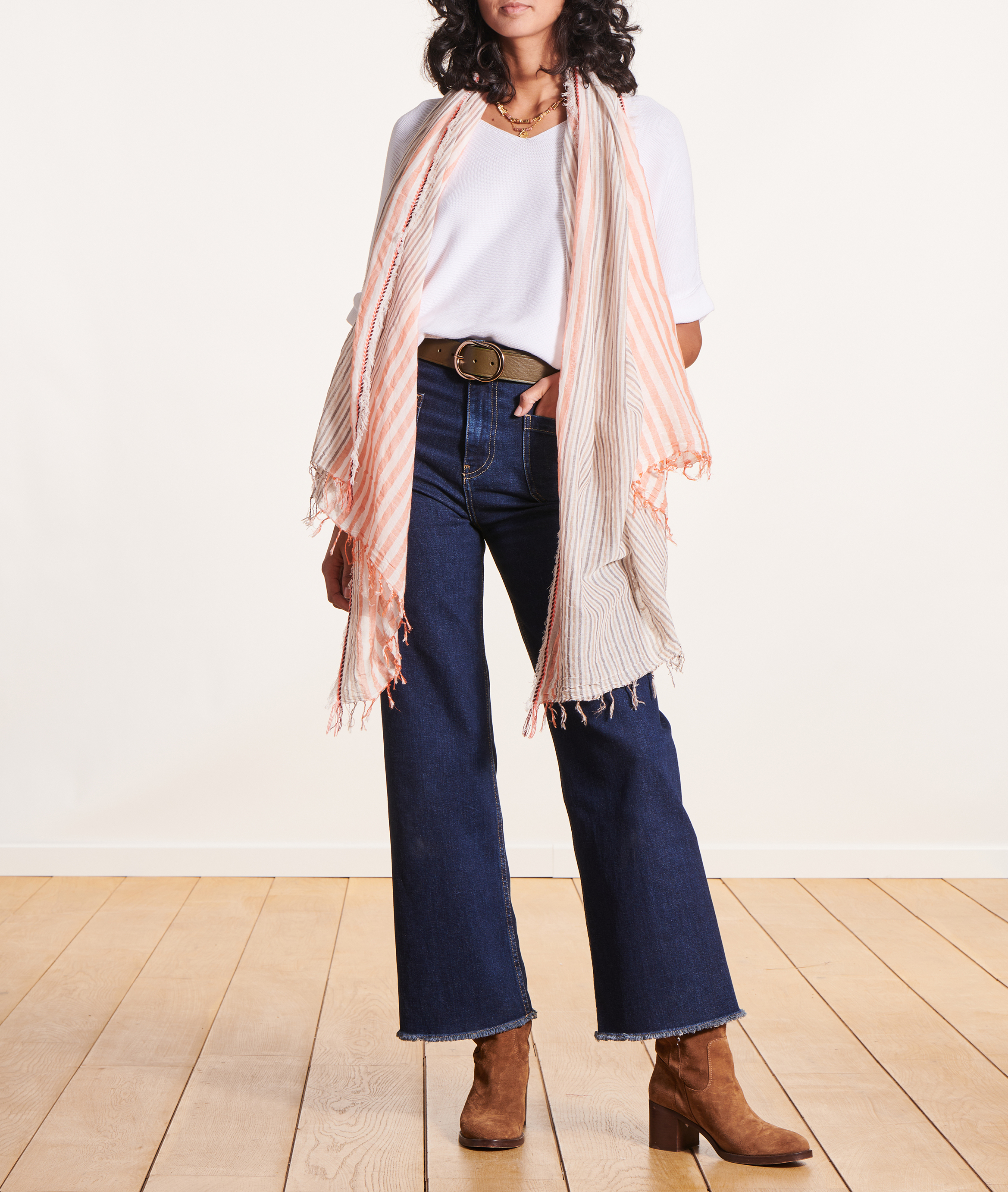 Weites Strick-Top mit V-Ausschnitt LA FEE MARABOUTEE Weiss