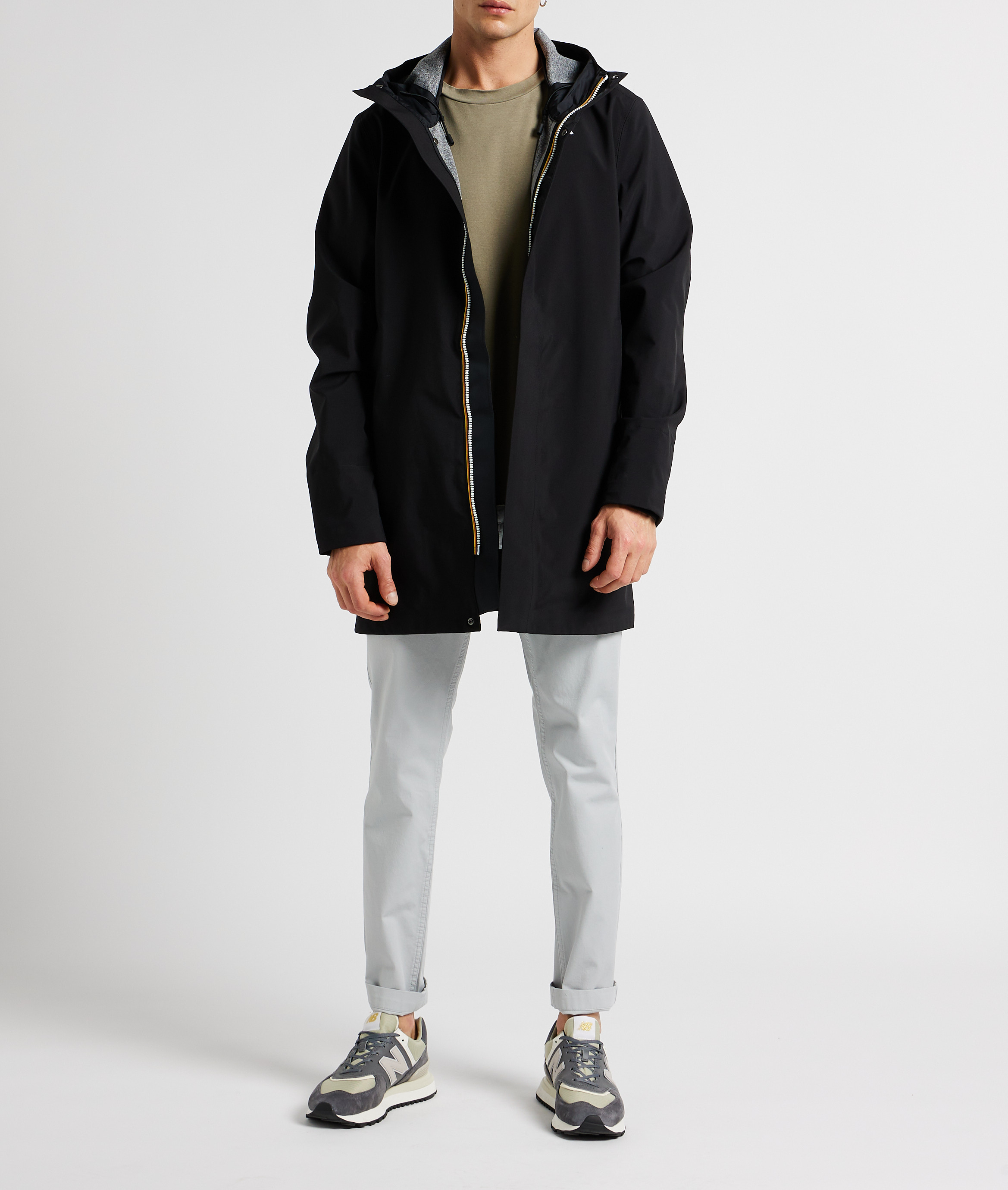 Weiter Kapuzenparka mit Stehkragen K-WAY Schwarz