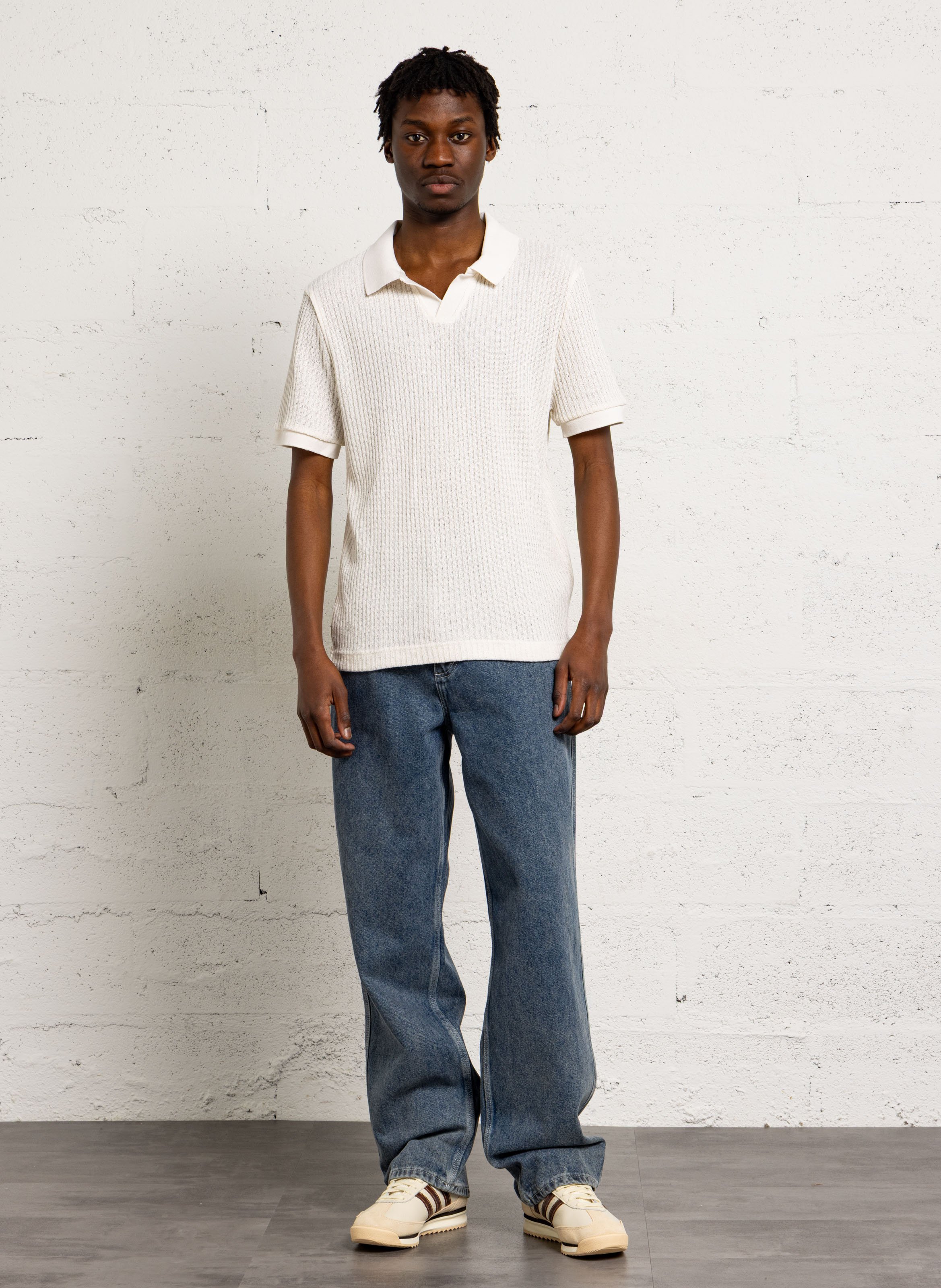Kurzärmeliges Poloshirt aus Baumwolle AU PRINTEMPS PARIS Beige
