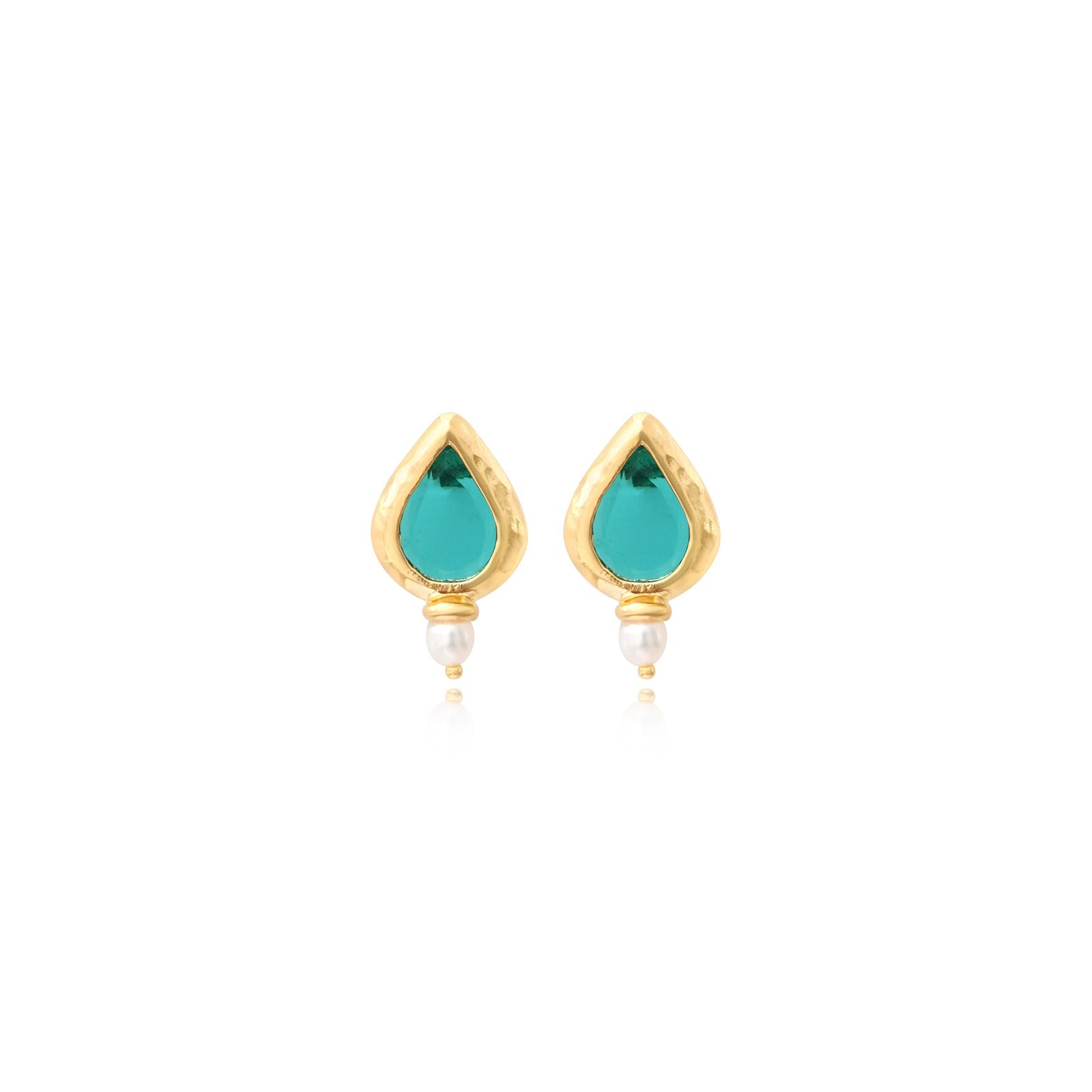 Stud earrings with pierced stems, gold-plated SATELLITE PARIS Blue