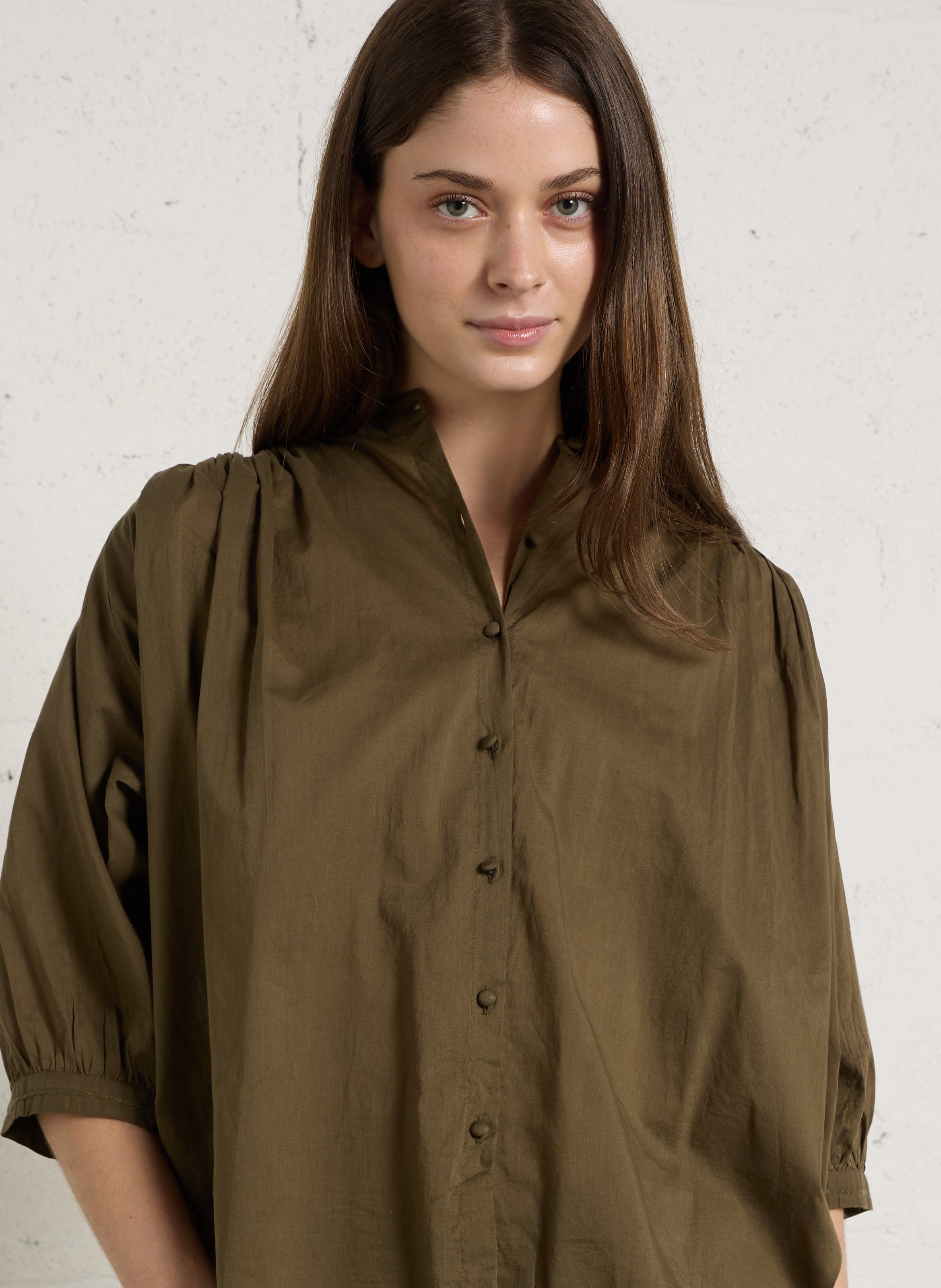 Chemise ample col mao en coton DIEGA